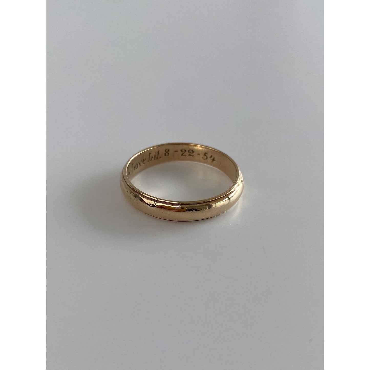 Vintage Solid 14k Yellow Gold Miligrain Ring Band - Size 8.5