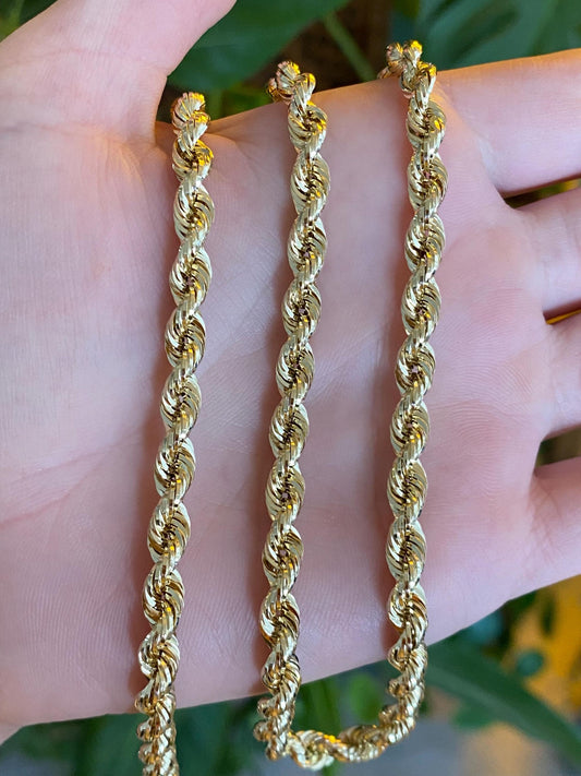 Vintage 14k Yellow Gold Rope Chain Necklace - 20.25 inches