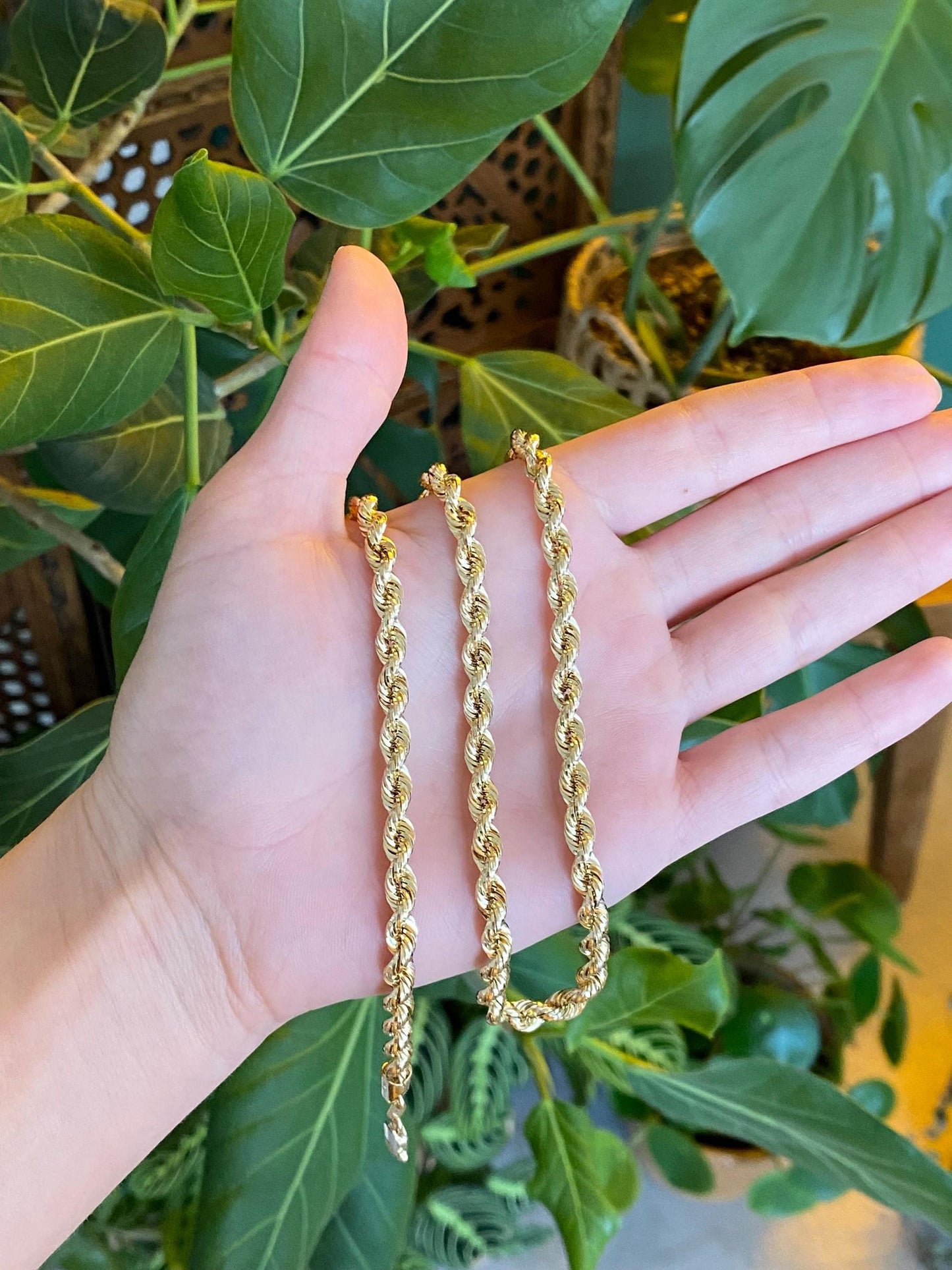 Vintage 14k Yellow Gold Rope Chain Necklace - 20.25 inches