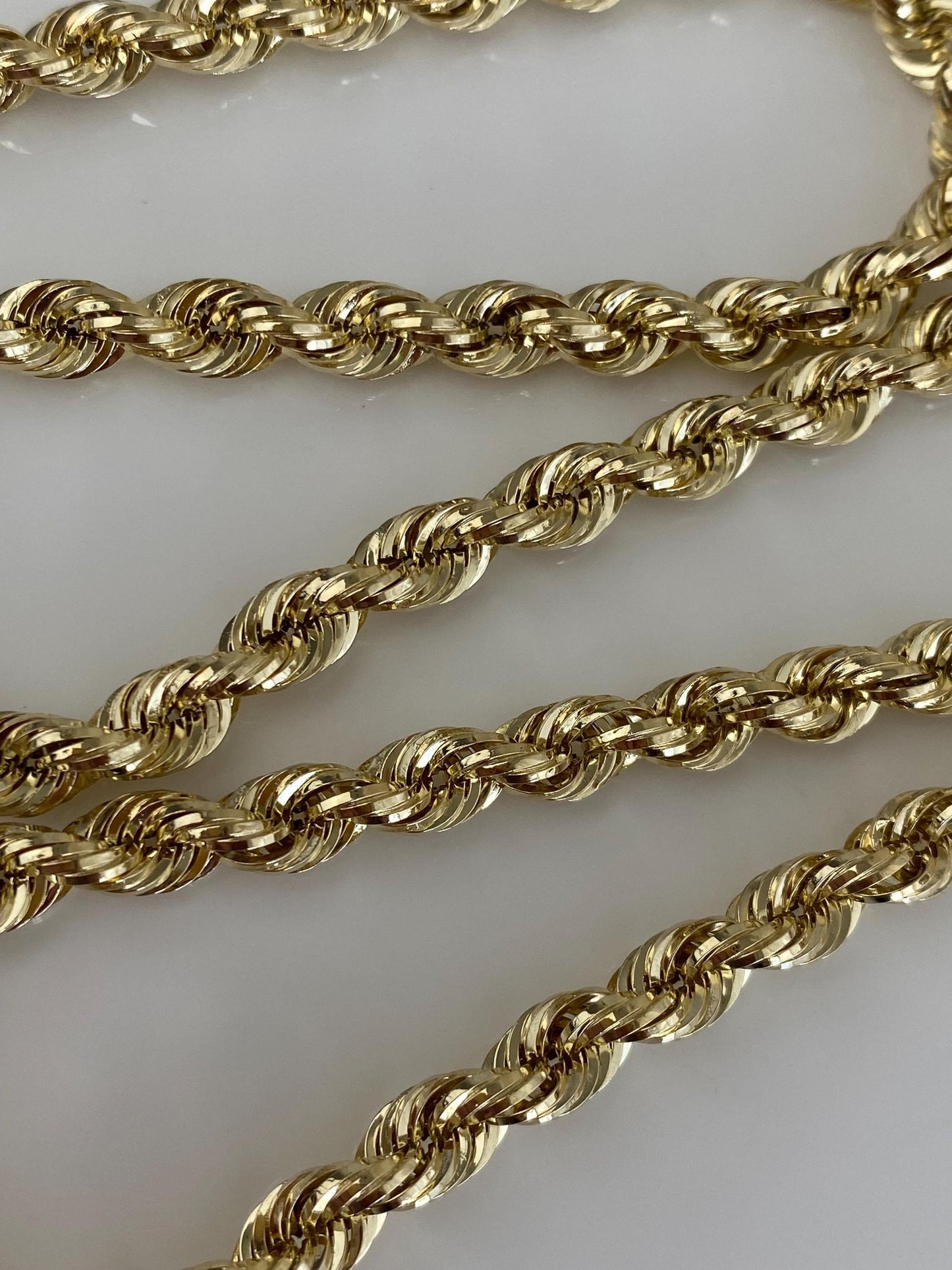 Vintage 14k Yellow Gold Rope Chain Necklace - 20.25 inches