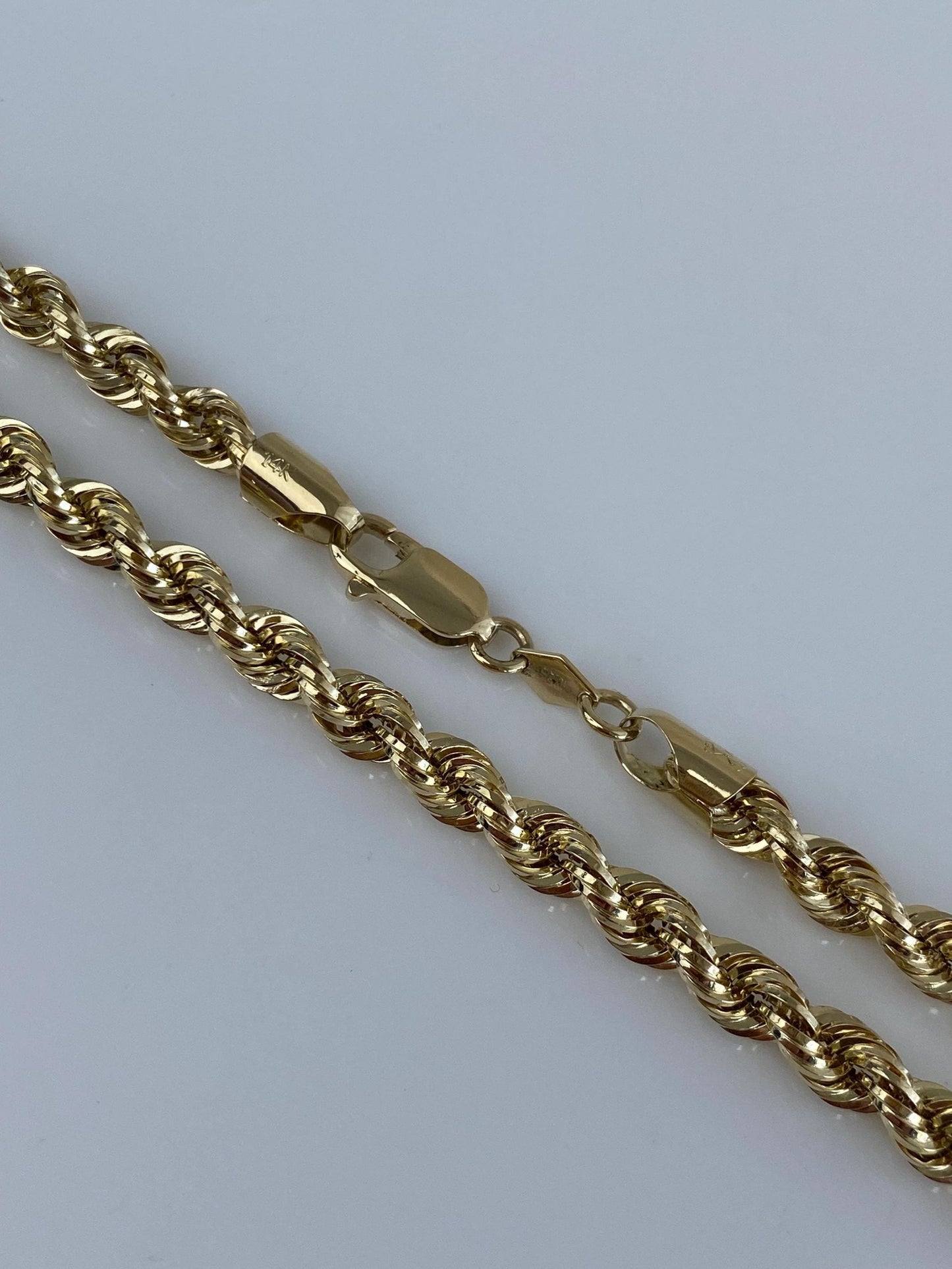 Vintage 14k Yellow Gold Rope Chain Necklace - 20.25 inches