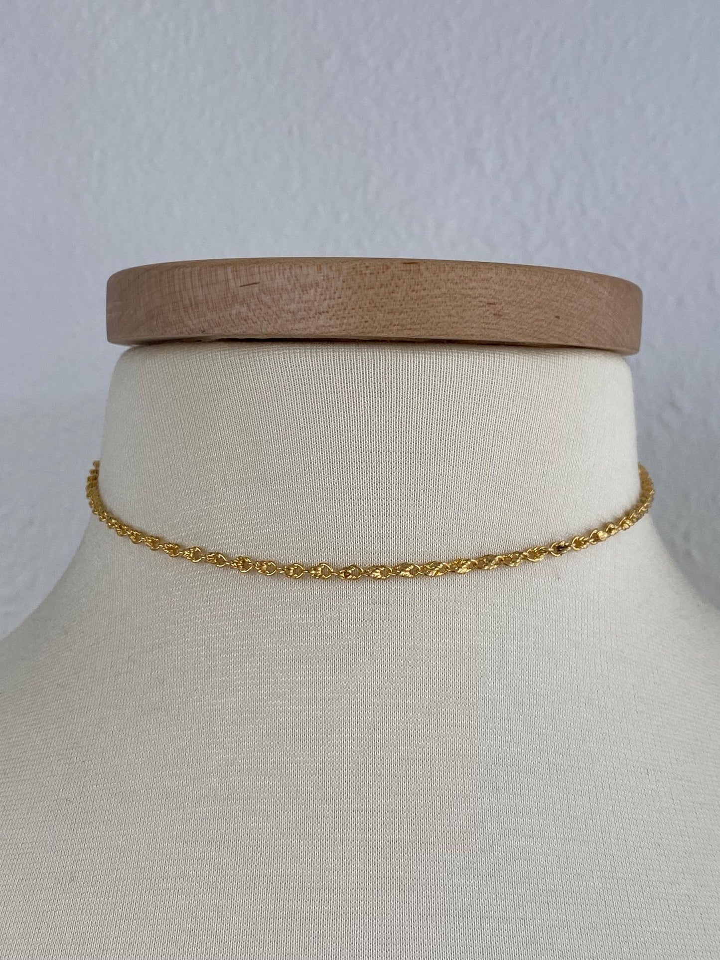Vintage Solid 18k Yellow Gold Fancy Chain Necklace - 14.25 inches