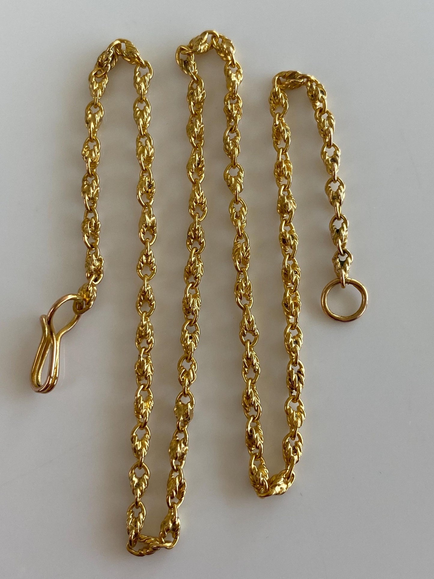 Vintage Solid 18k Yellow Gold Fancy Chain Necklace - 14.25 inches