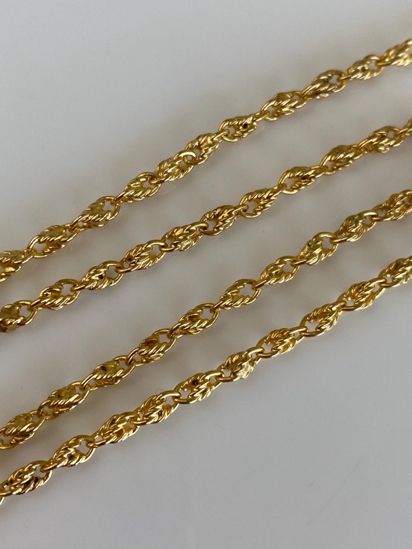 Vintage Solid 18k Yellow Gold Fancy Chain Necklace - 14.25 inches