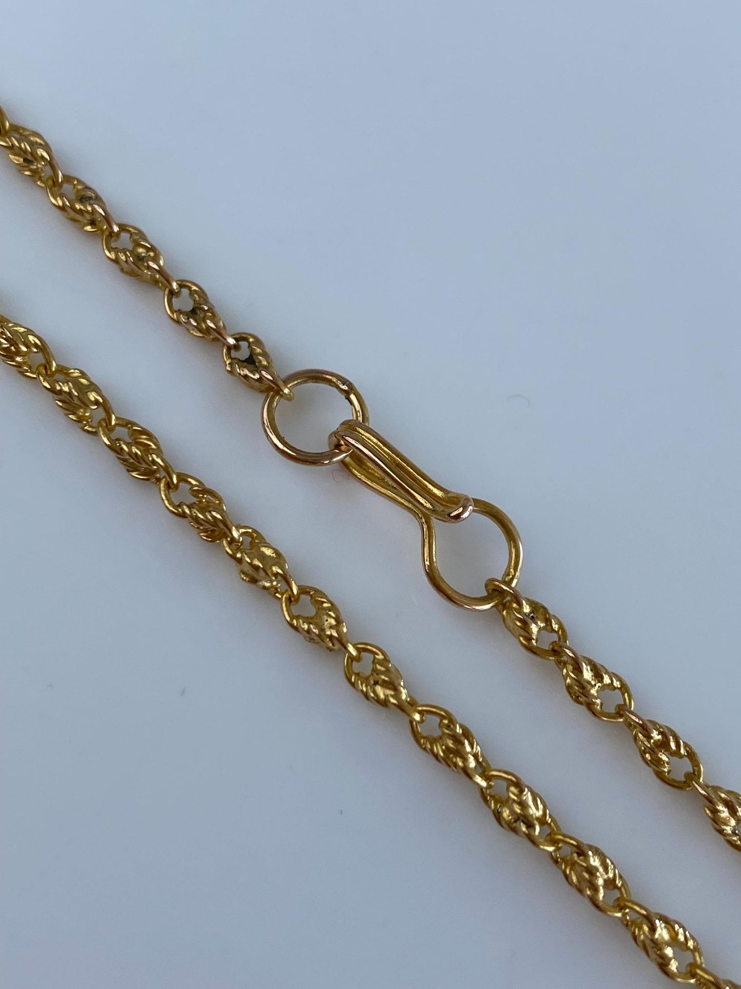 Vintage Solid 18k Yellow Gold Fancy Chain Necklace - 14.25 inches