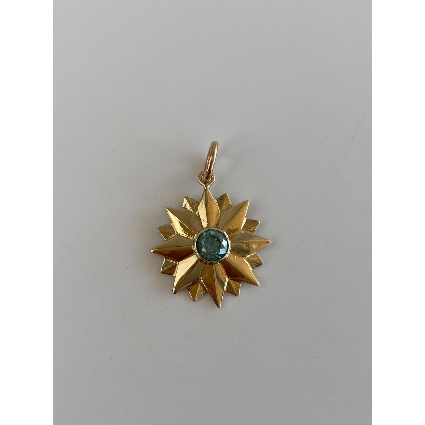 Vintage Solid 14k Yellow Gold Topaz Star Charm