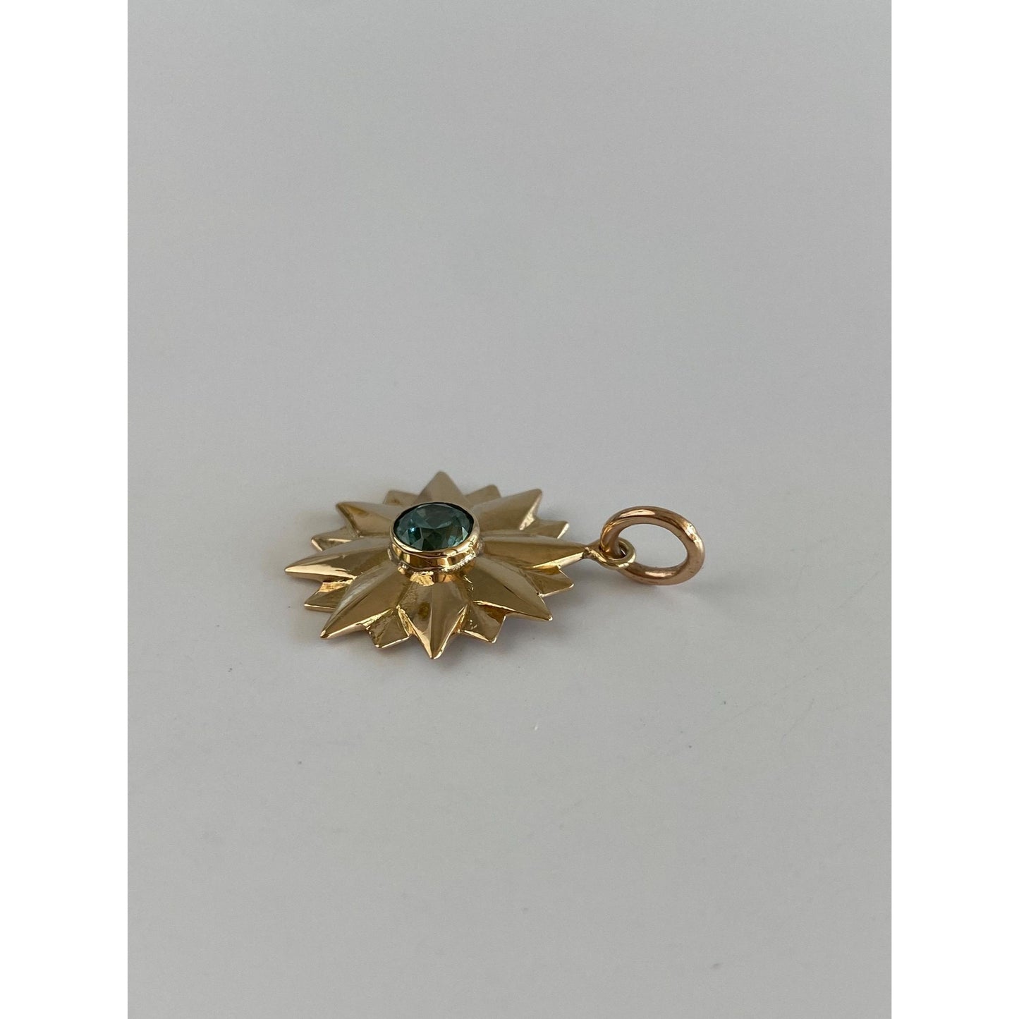 Vintage Solid 14k Yellow Gold Topaz Star Charm