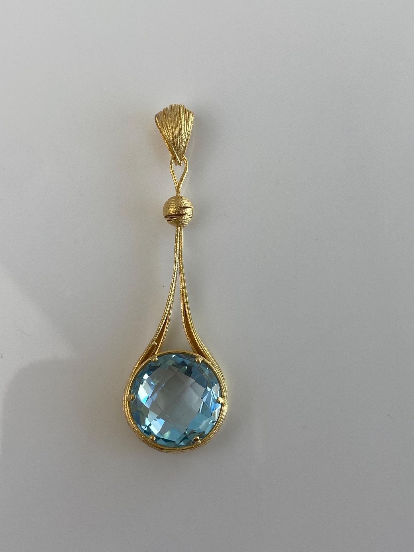 Vintage Solid 14k Yellow Gold Topaz Charm
