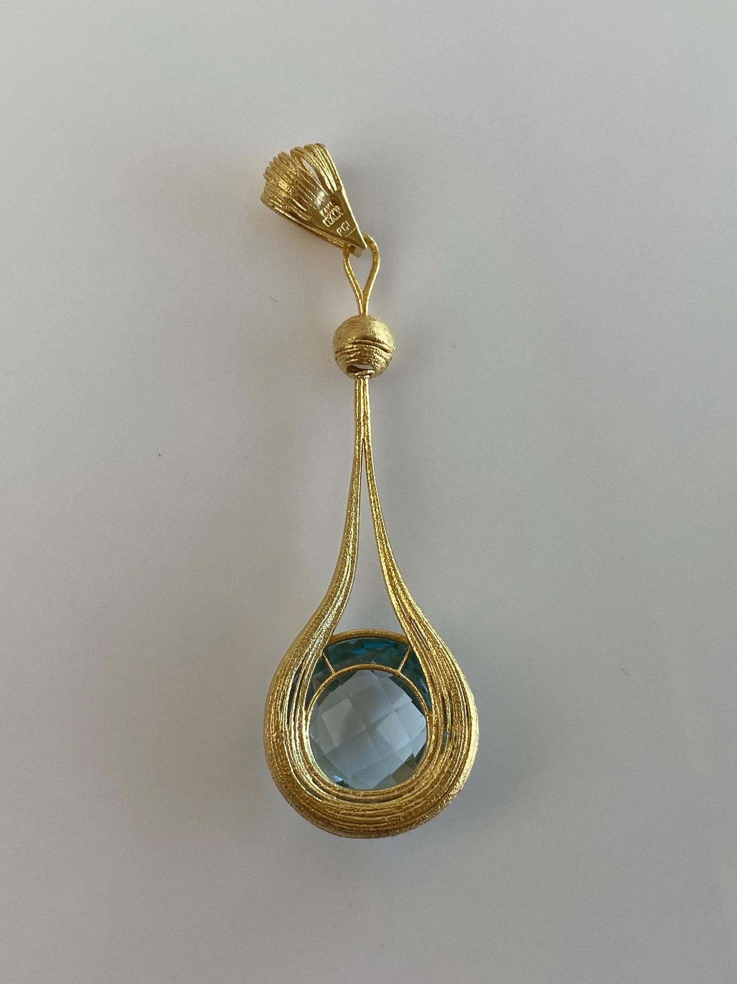 Vintage Solid 14k Yellow Gold Topaz Charm