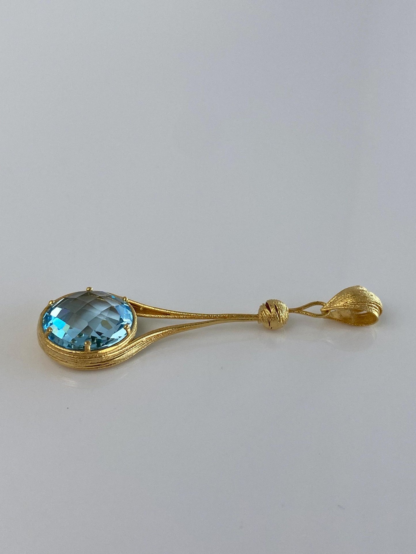 Vintage Solid 14k Yellow Gold Topaz Charm