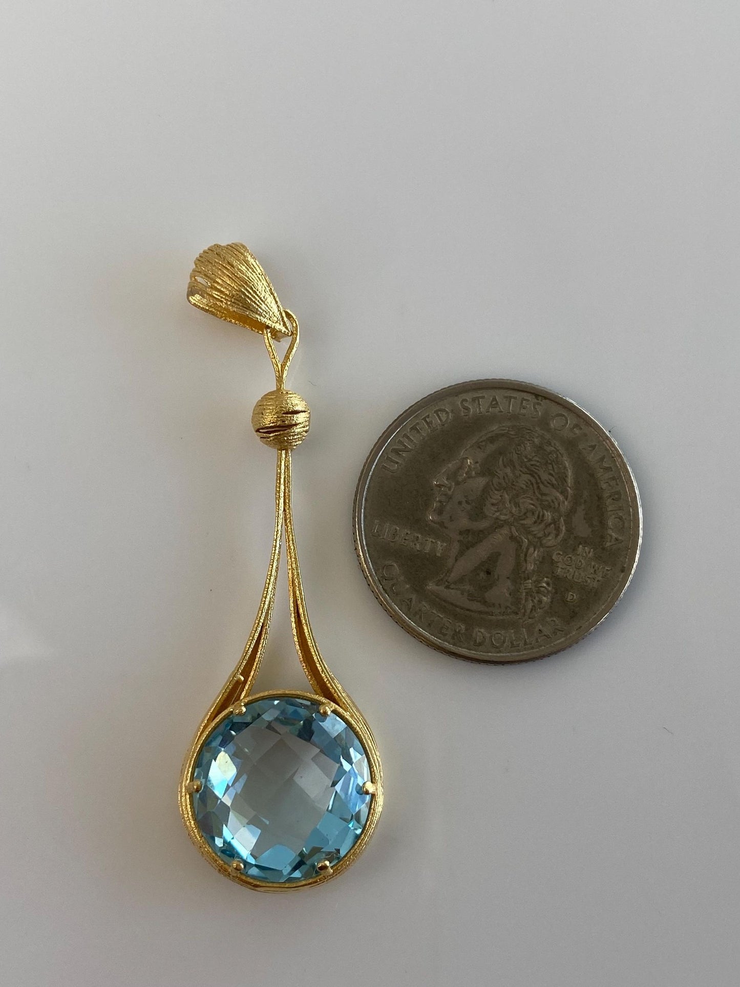 Vintage Solid 14k Yellow Gold Topaz Charm