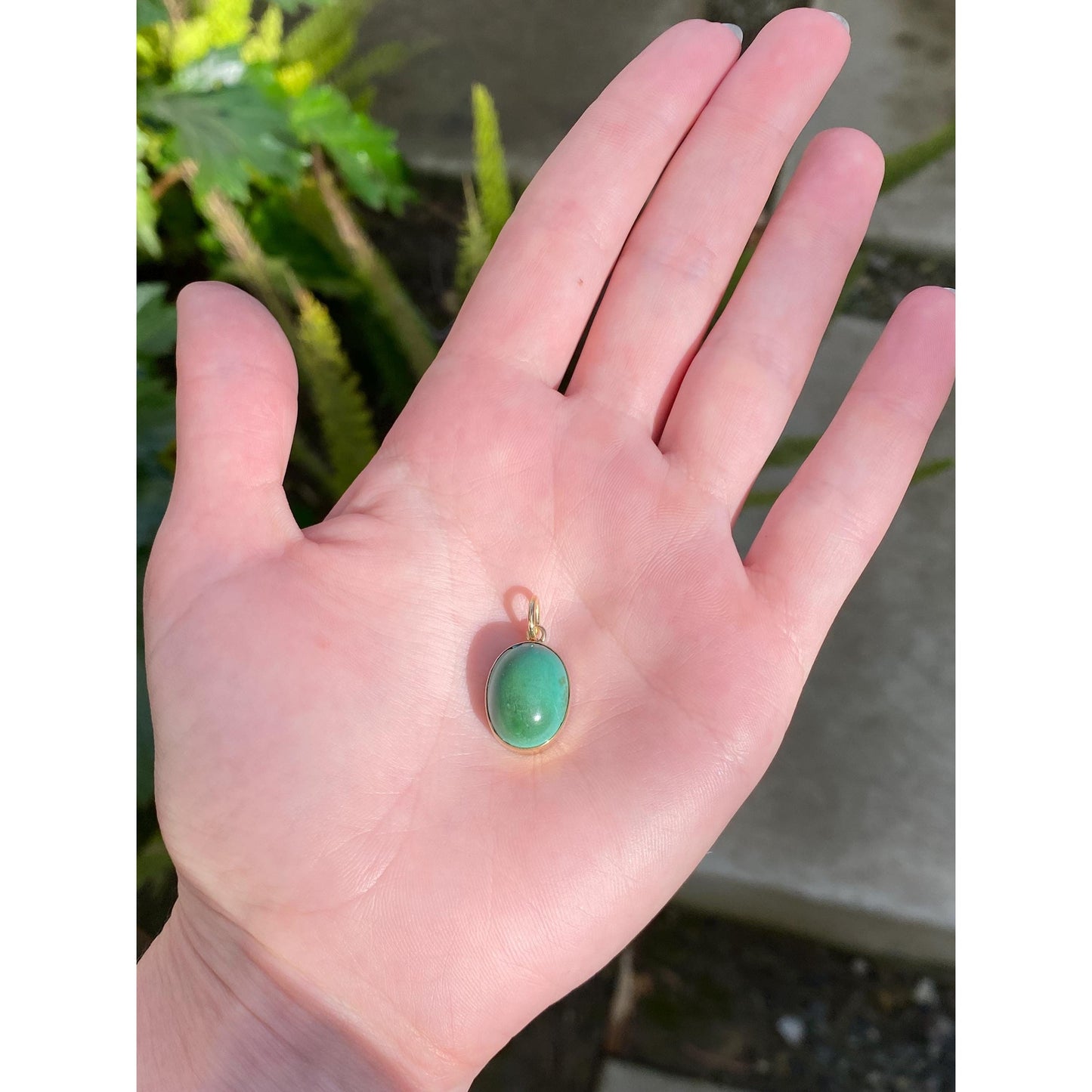 Vintage Solid 14k Yellow Gold Turquoise Stone Charm