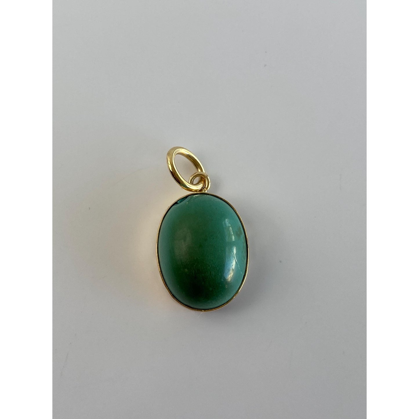 Vintage Solid 14k Yellow Gold Turquoise Stone Charm