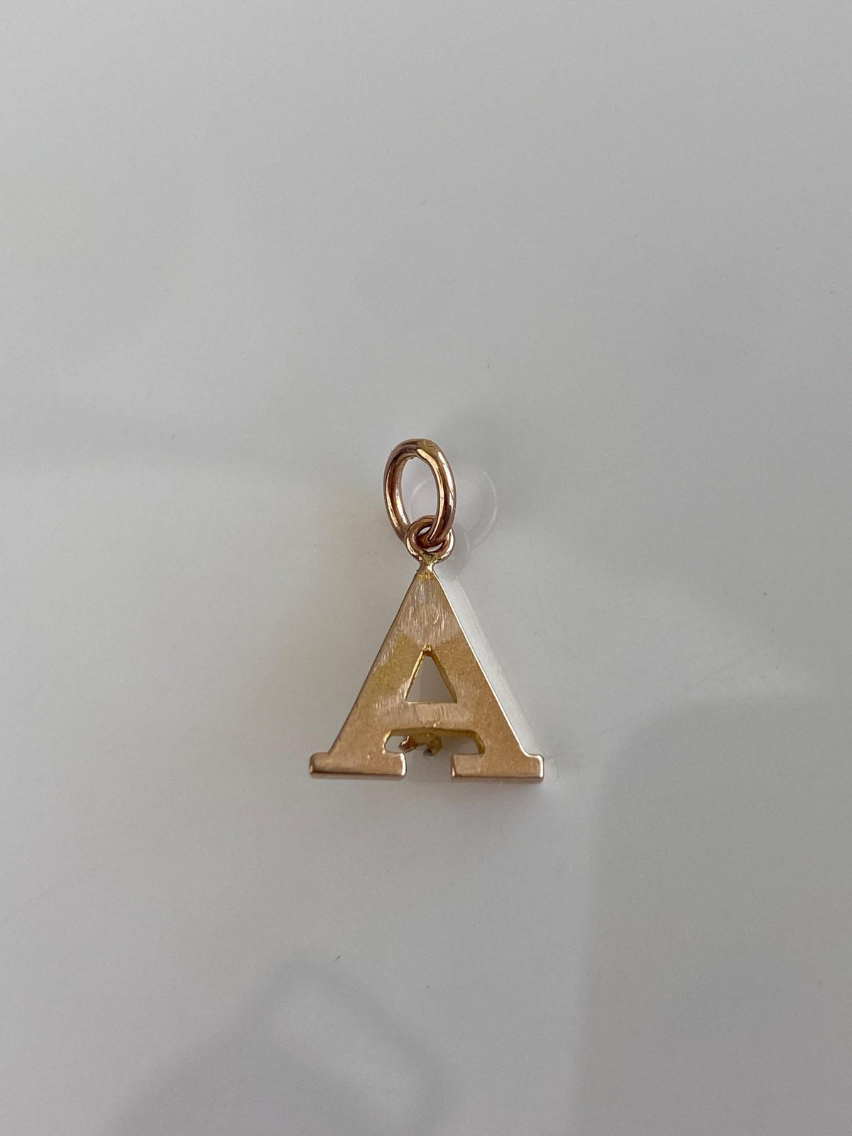 Vintage Solid 10k Rosey Gold Pearl Initial 'A' Charm
