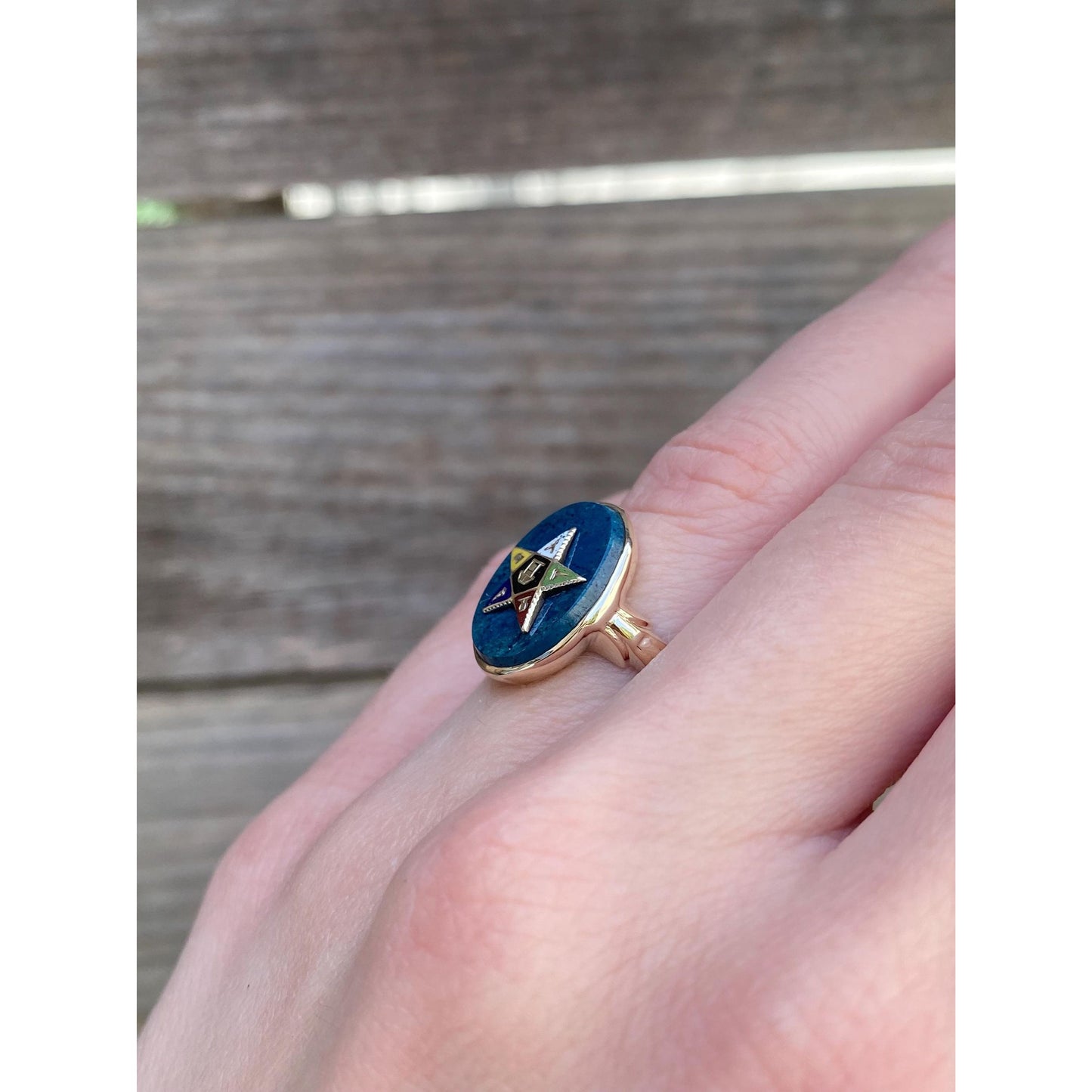 Vintage Solid 10k Yellow Gold Freemason Ring - Size 4.75