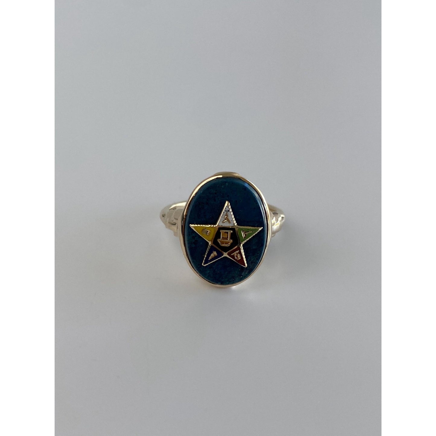 Vintage Solid 10k Yellow Gold Freemason Ring - Size 4.75