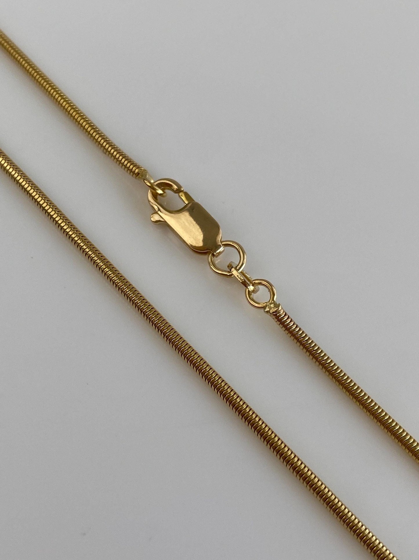 Vintage Solid 14k Yellow Gold Long Snake Chain Necklace - 23.75 inches
