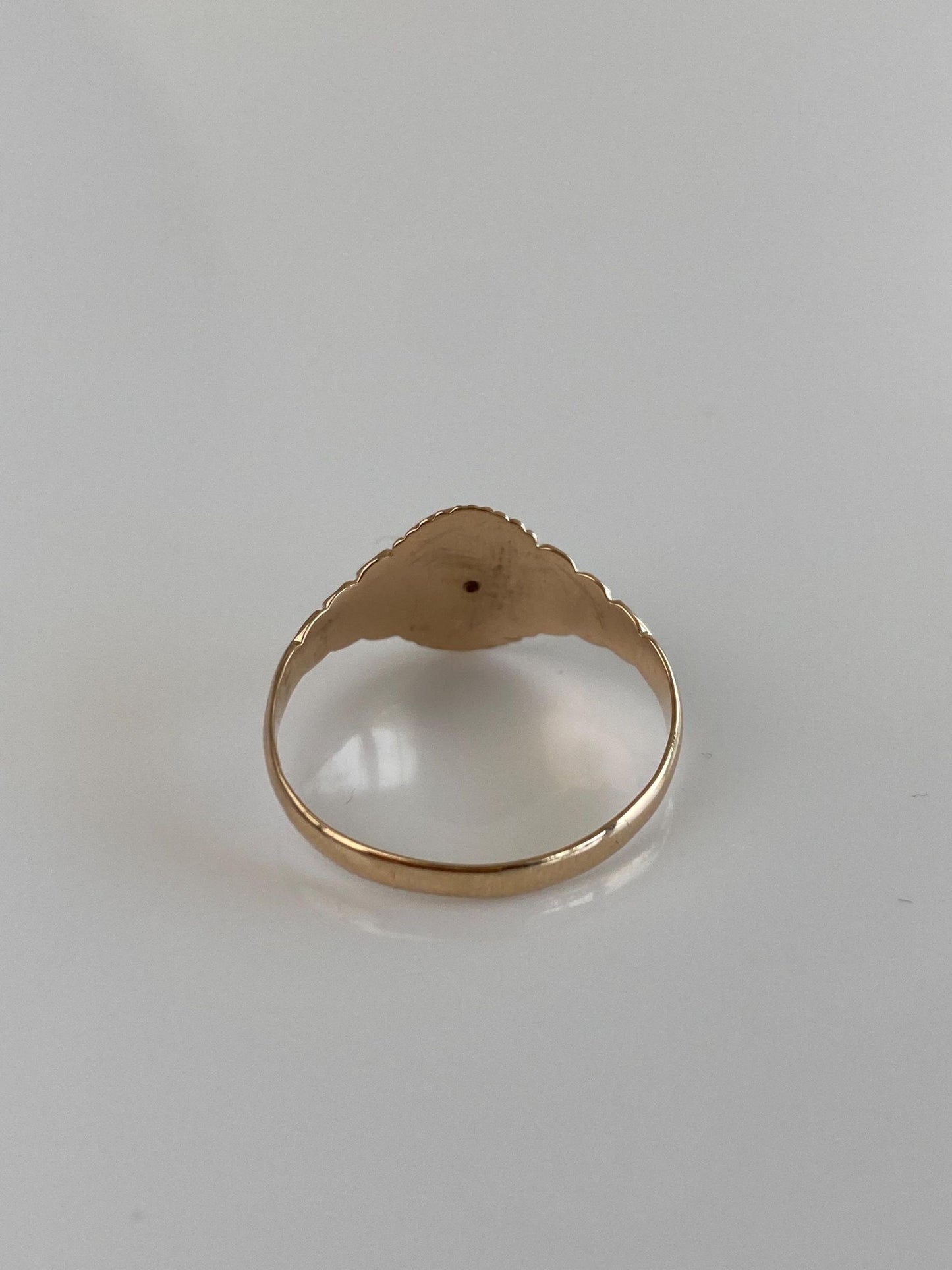 Vintage Solid 10k Rosey Gold Initial Signet Ring - Size 7