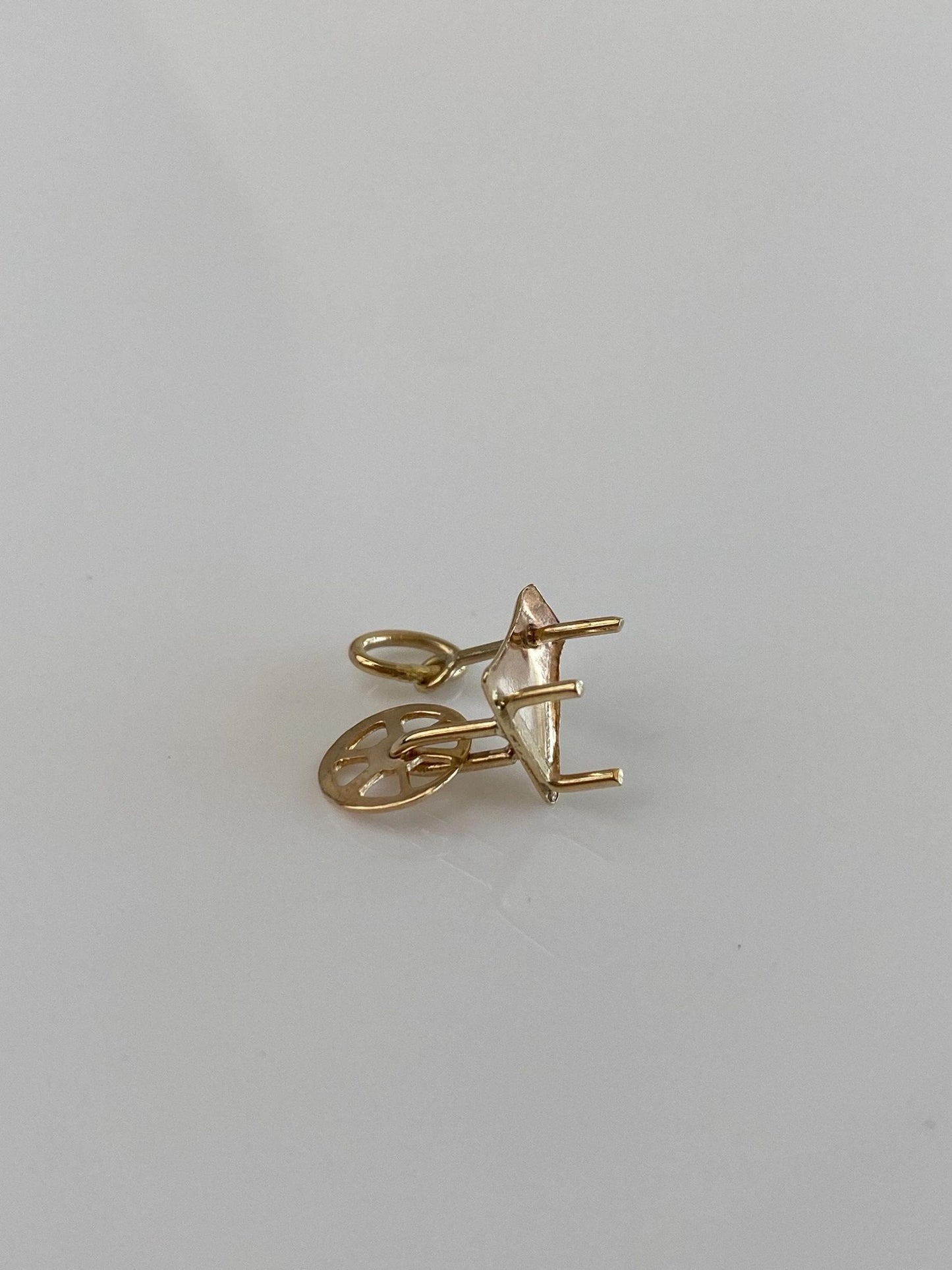 Vintage Solid 9k Yellow Gold Articulated Sewing Spindle Charm