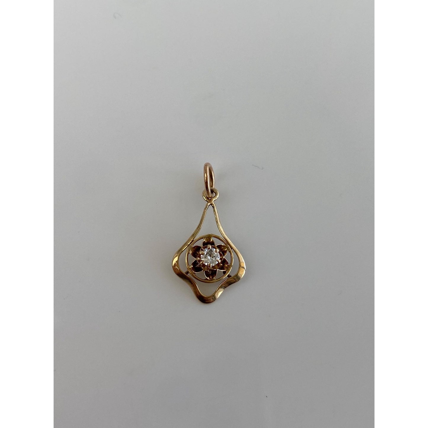 Vintage Solid 10k Yellow Gold Diamond Stick Pin Conversion Charm