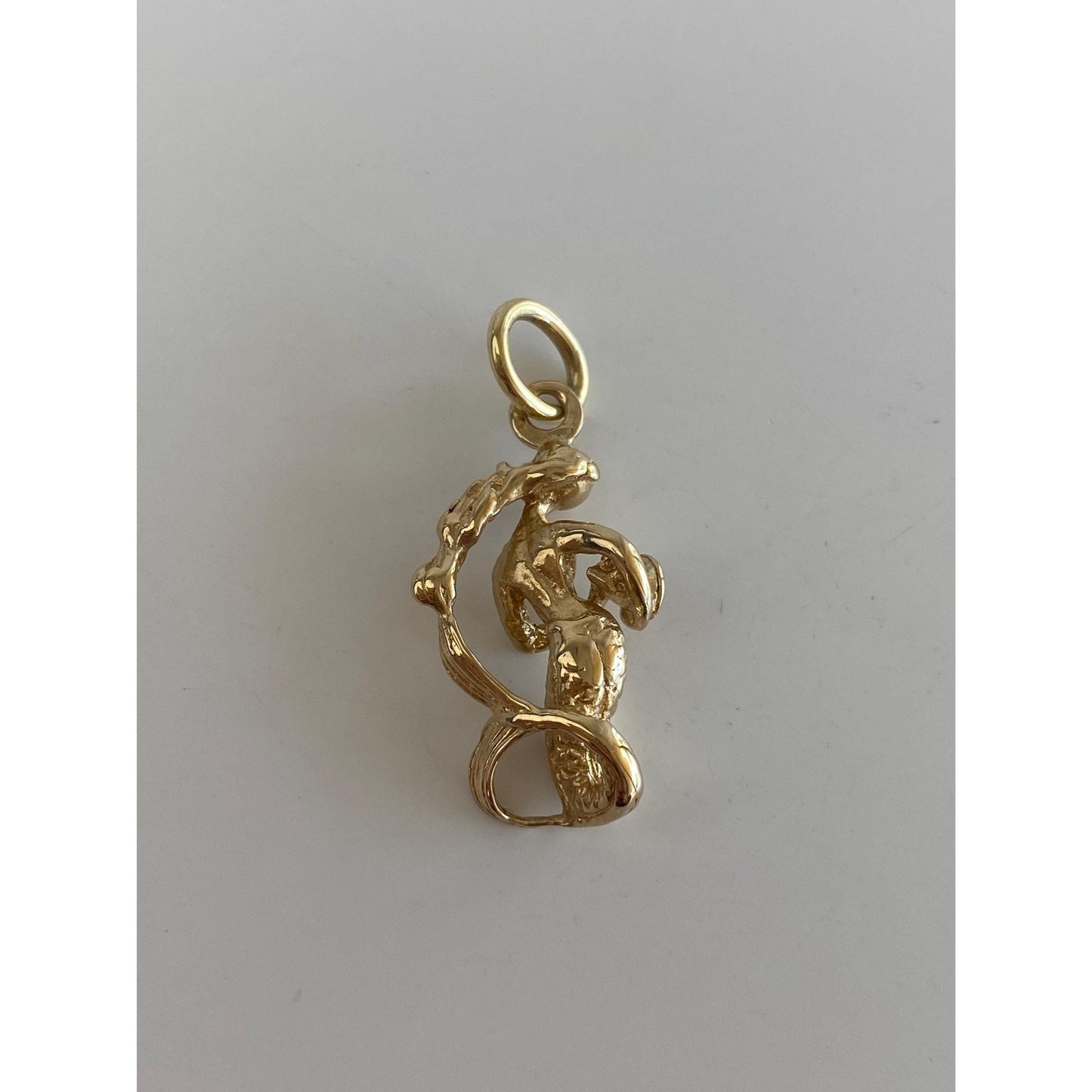 Vintage Solid 14k Yellow Gold Mermaid Lady Charm