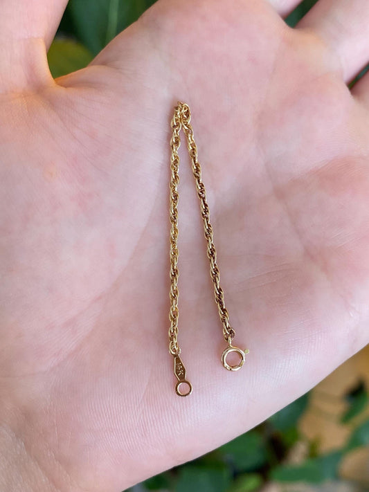 Vintage Solid 14k Yellow Gold Chain Extender - 4.25 inches