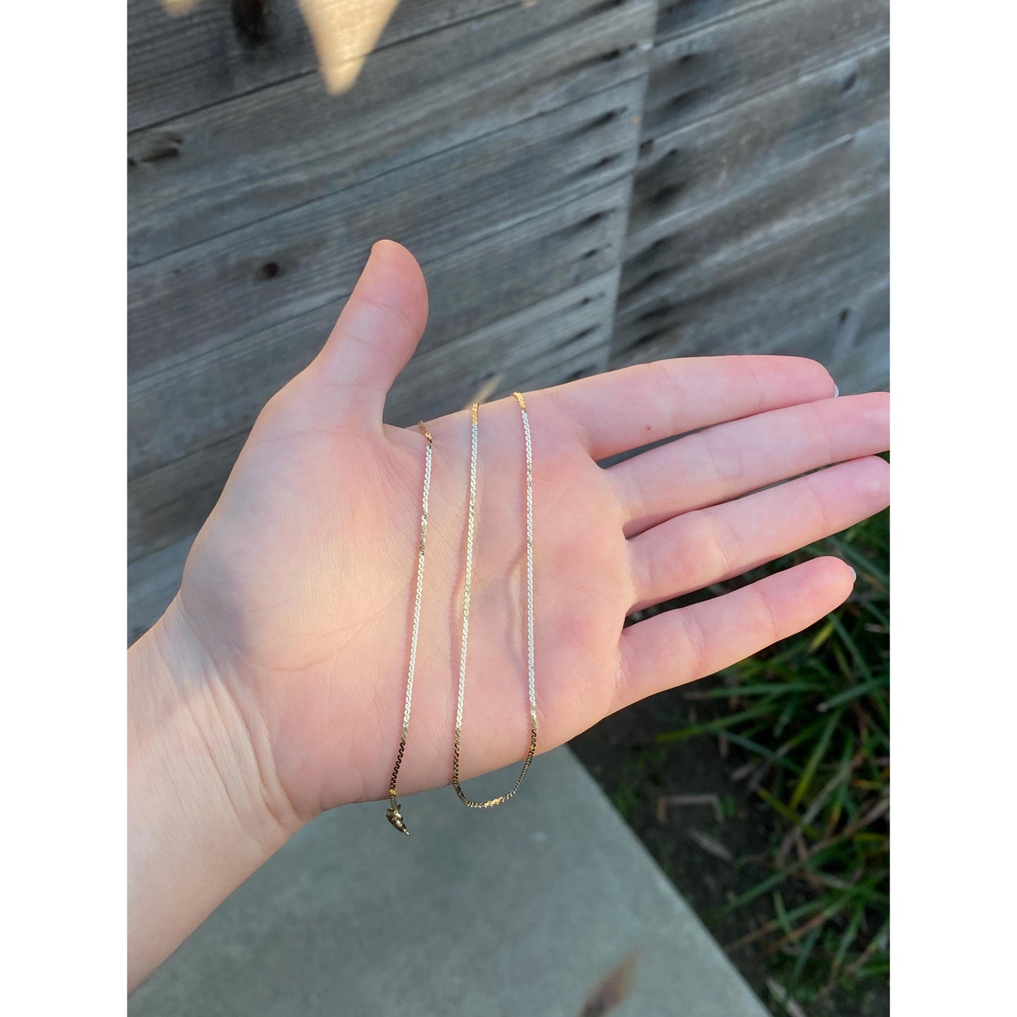 Vintage Solid 14k Yellow Gold Serpentine Chain Necklace - 20 inches