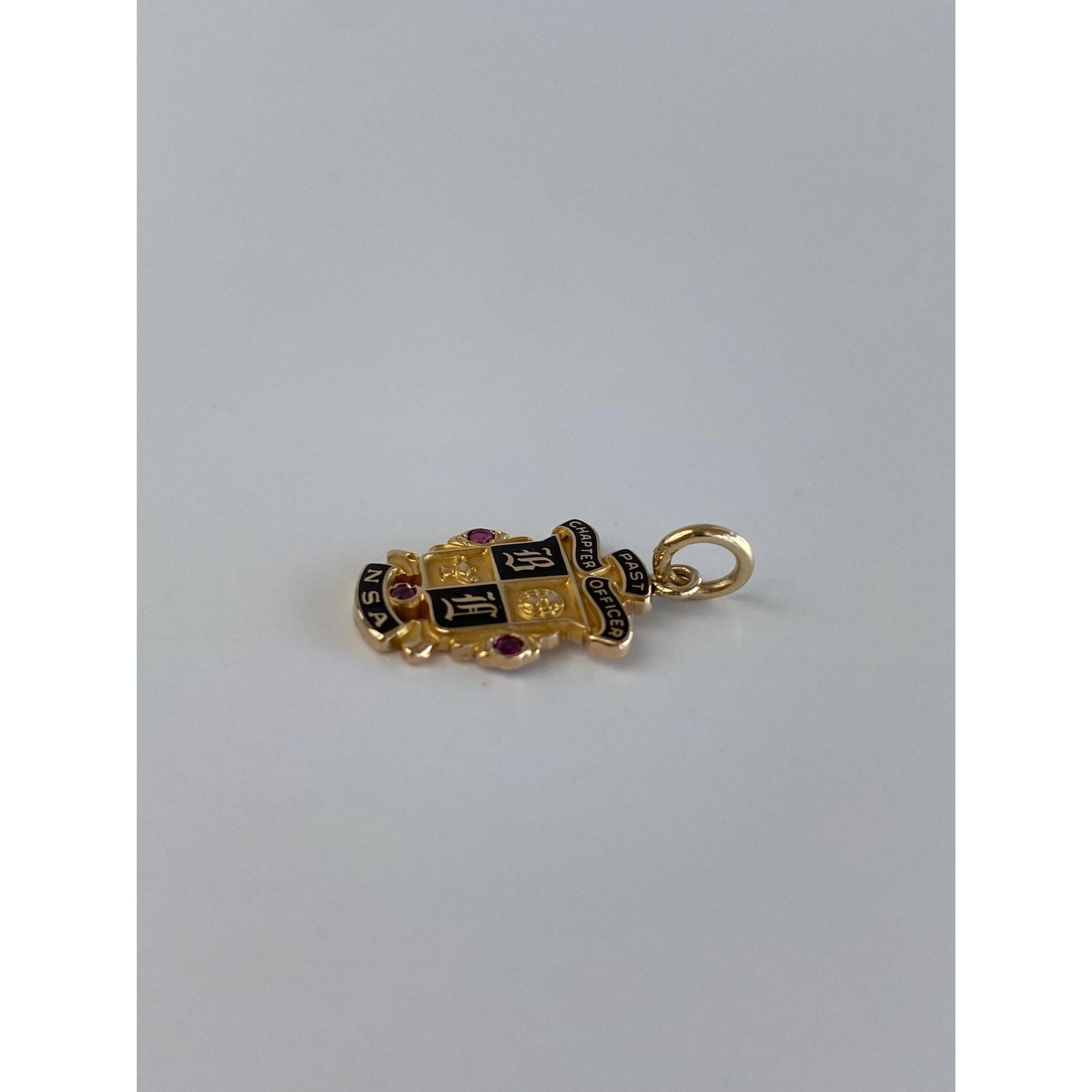Vintage Solid 10k Yellow Gold Enamel NSA Charm
