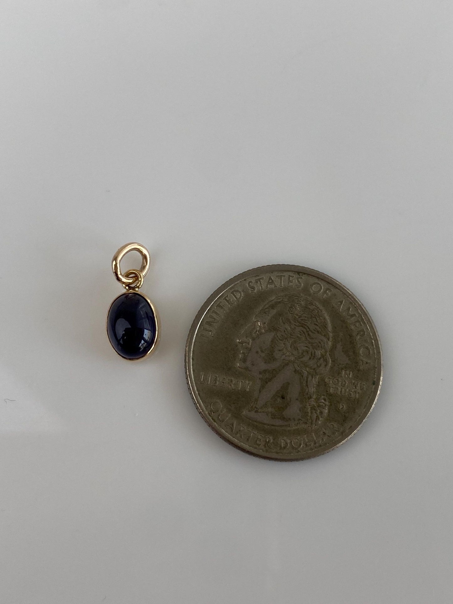 Vintage Solid 10k Yellow Gold Purple Cubic Zirconia Cabochon Charm