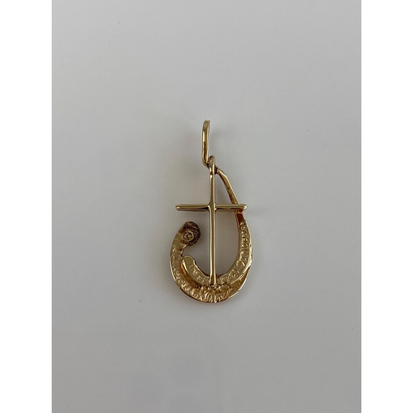 Vintage Solid 10k Yellow Gold Cross Wave Charm