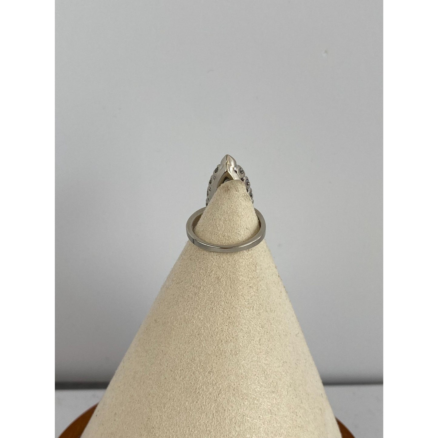 Vintage Solid 14k White Gold Clear Topaz Cluster Ring - Size 6