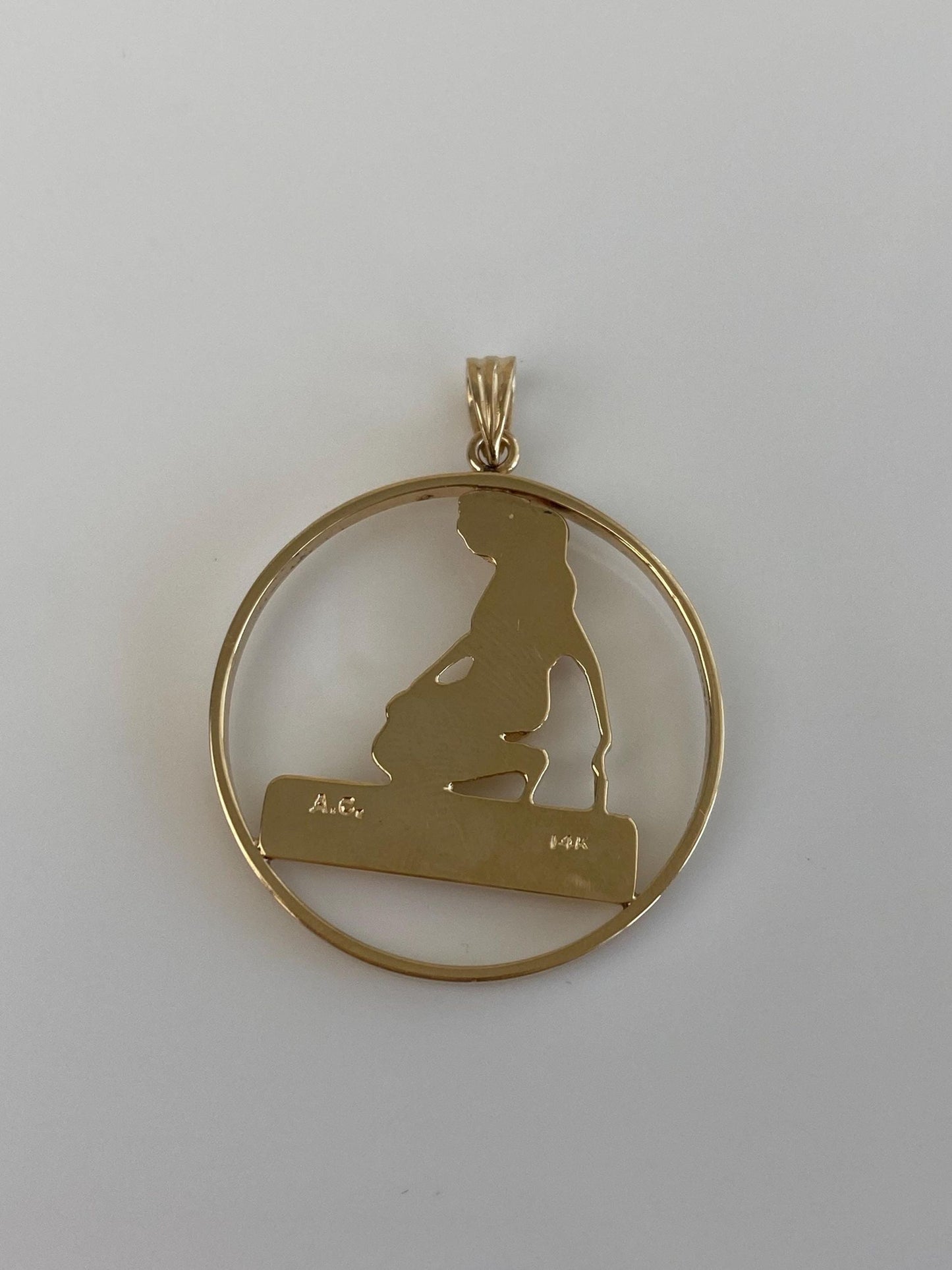 Vintage Solid 14k Yellow Gold Gemini Zodiac Twins Charm