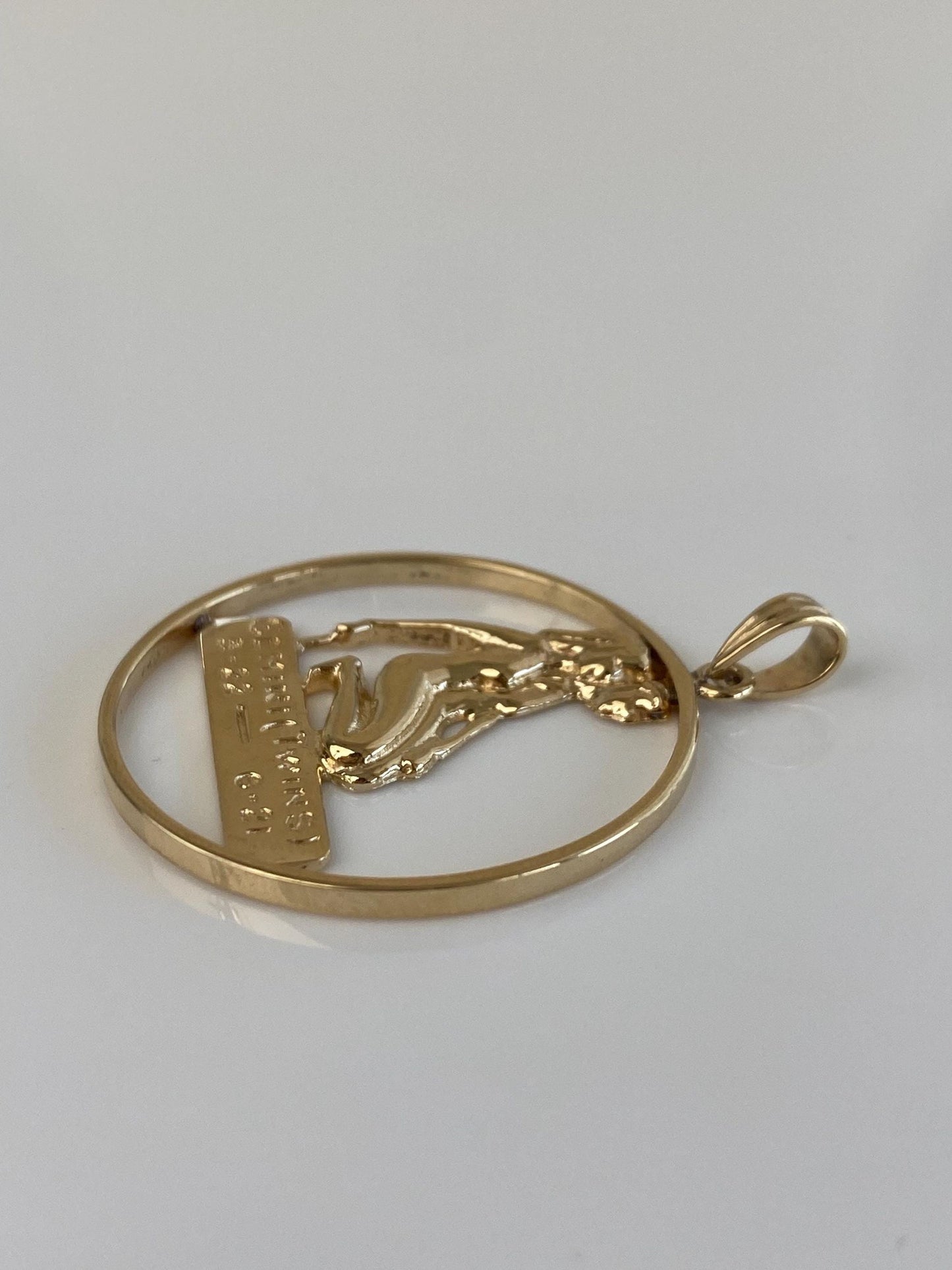 Vintage Solid 14k Yellow Gold Gemini Zodiac Twins Charm