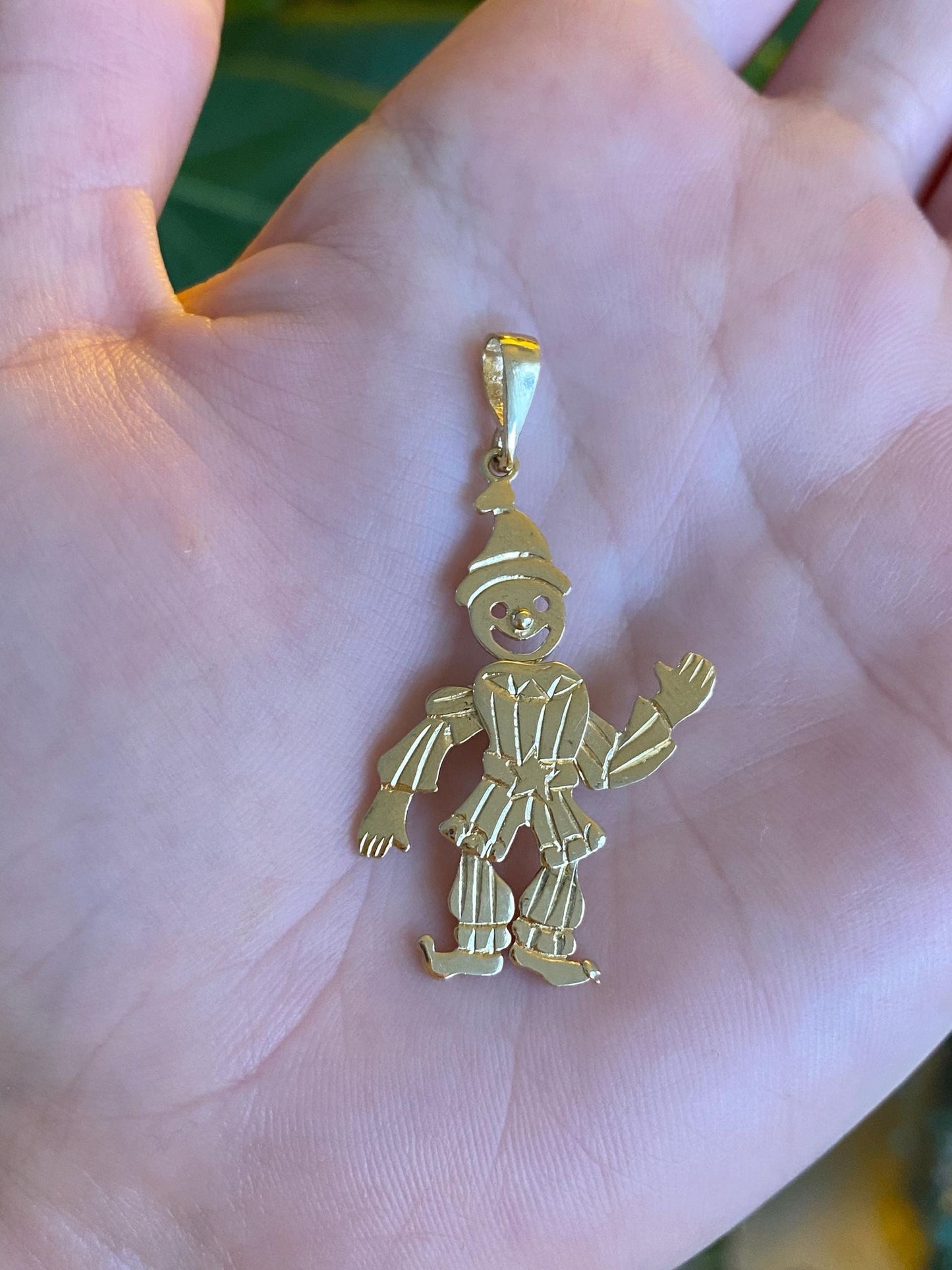 Vintage Solid 14k Yellow Gold Articulated Clown Charm