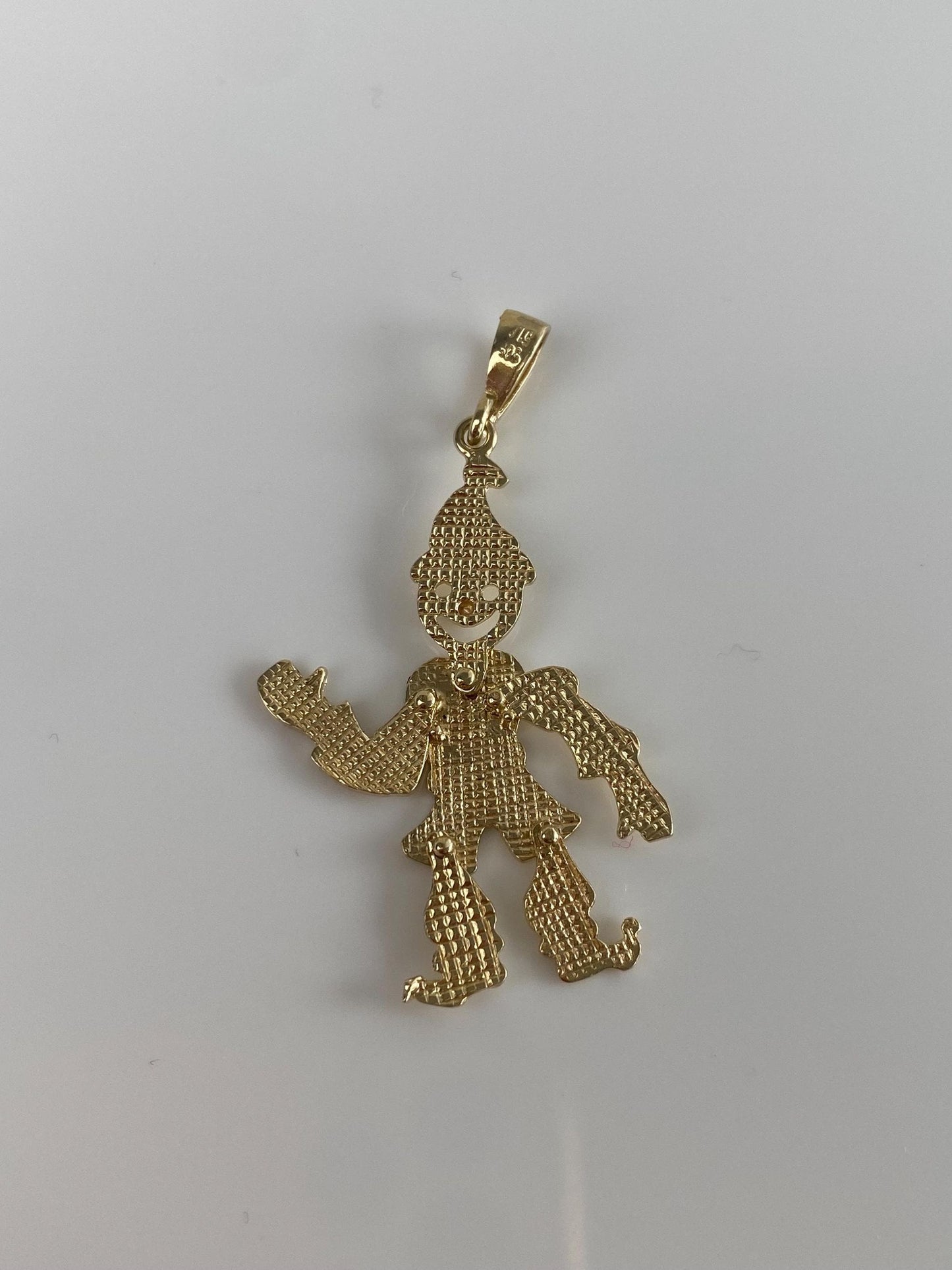 Vintage Solid 14k Yellow Gold Articulated Clown Charm
