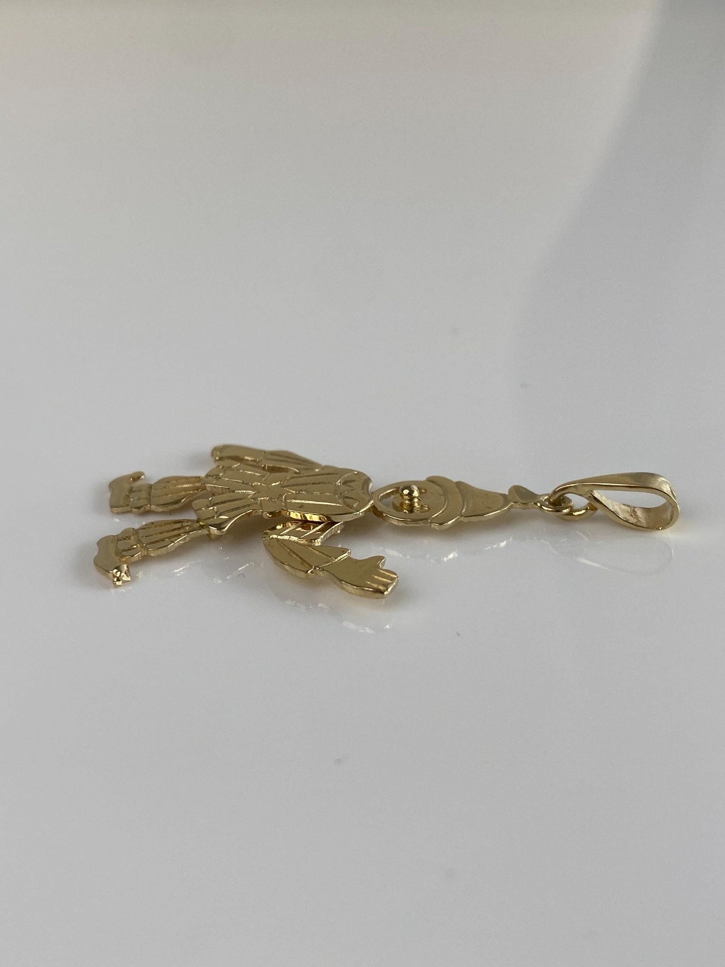 Vintage Solid 14k Yellow Gold Articulated Clown Charm
