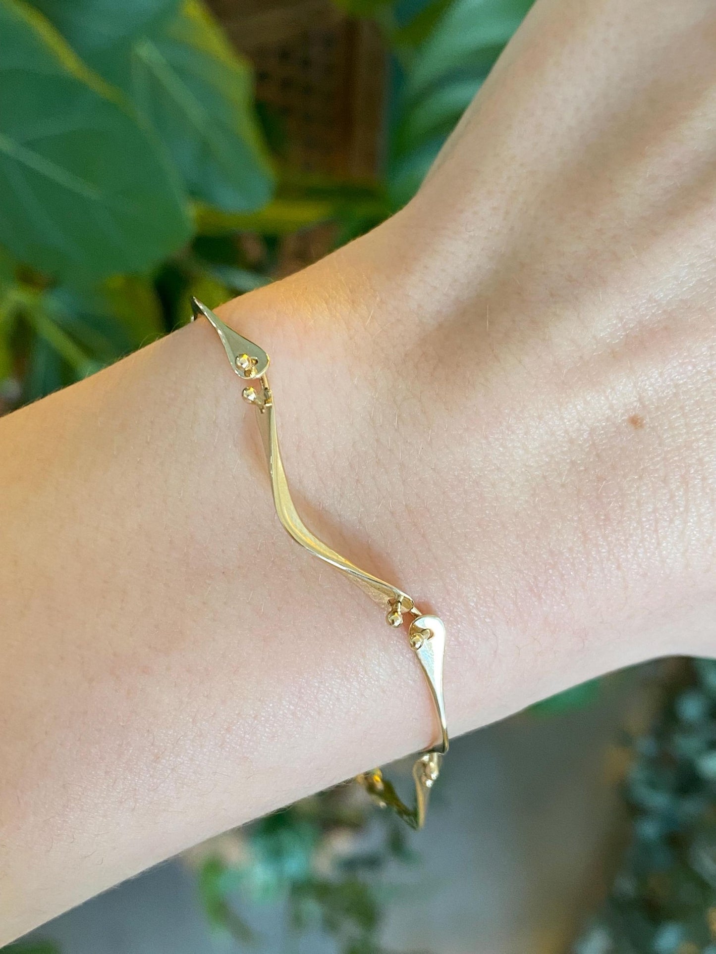 Vintage Solid 14k Yellow Gold Link Bracelet - 7 inches