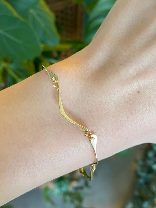 Vintage Solid 14k Yellow Gold Link Bracelet - 7 inches