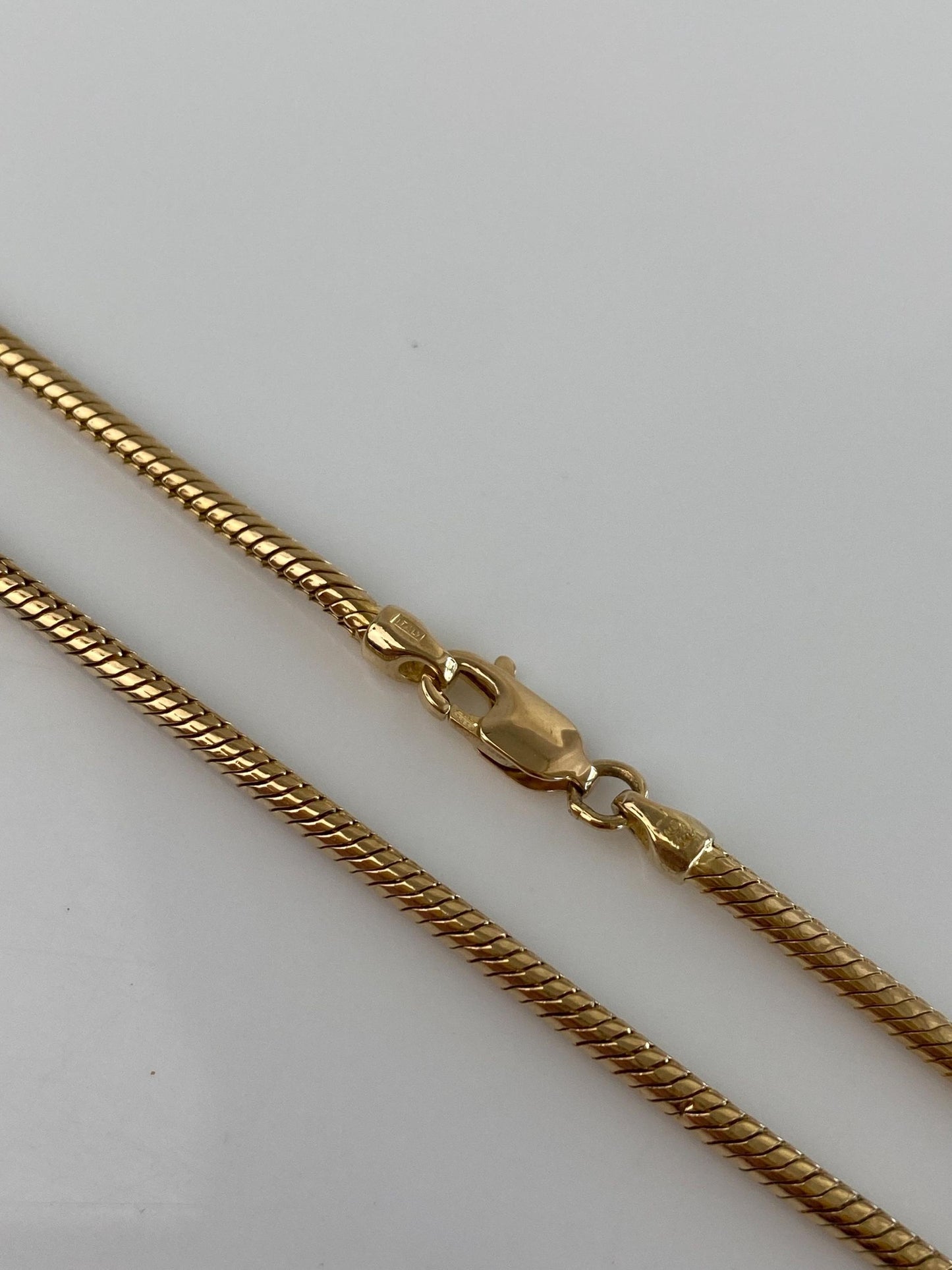 Vintage Solid 14k Yellow Gold Chunky Snake Chain Necklace - 24.5 inches