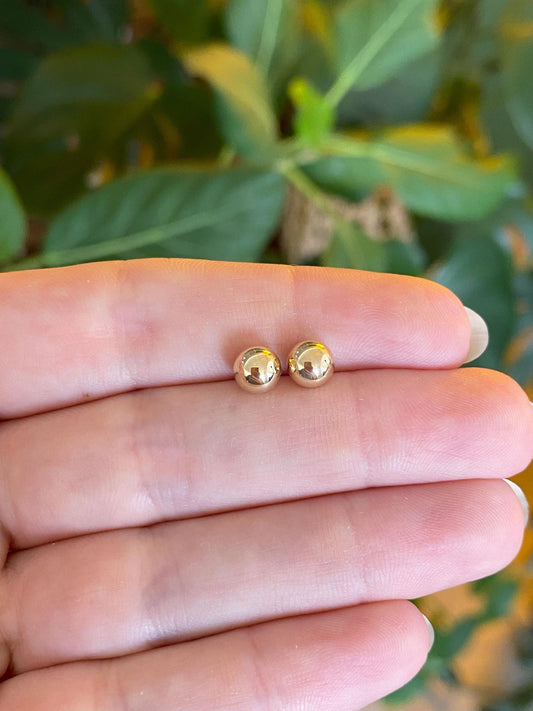 Vintage 14k Yellow Gold Ball Stud Earrings