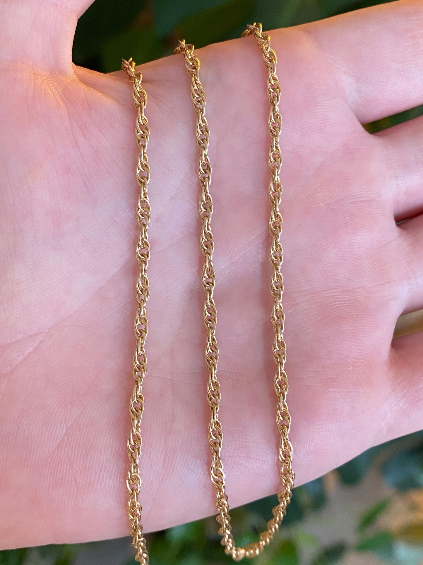 Vintage Solid 14k Yellow Gold Long Chain Necklace - 24.75 inches