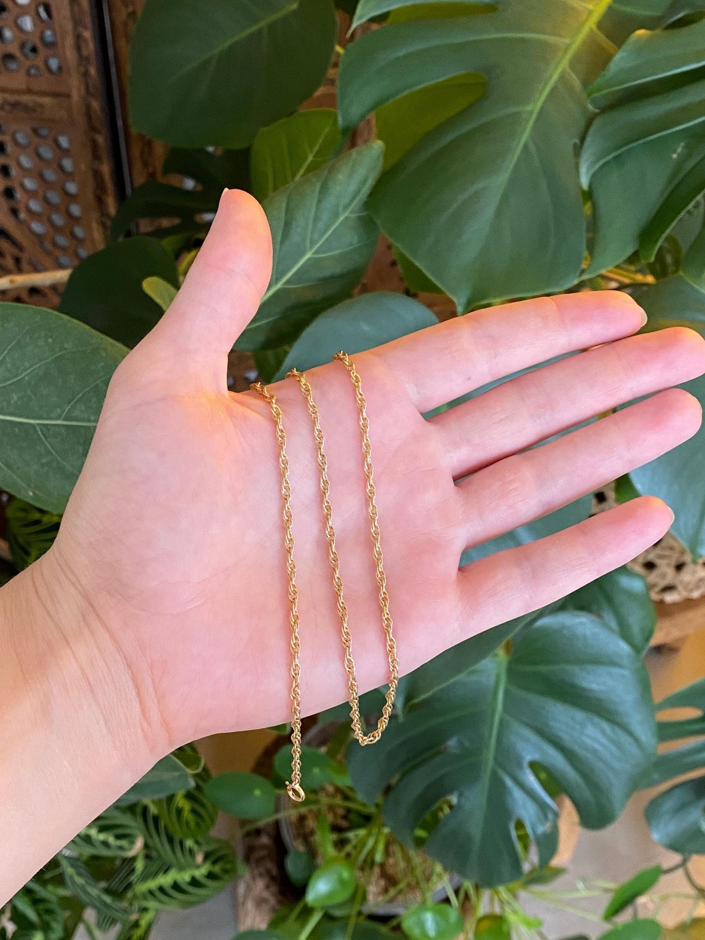 Vintage Solid 14k Yellow Gold Long Chain Necklace - 24.75 inches