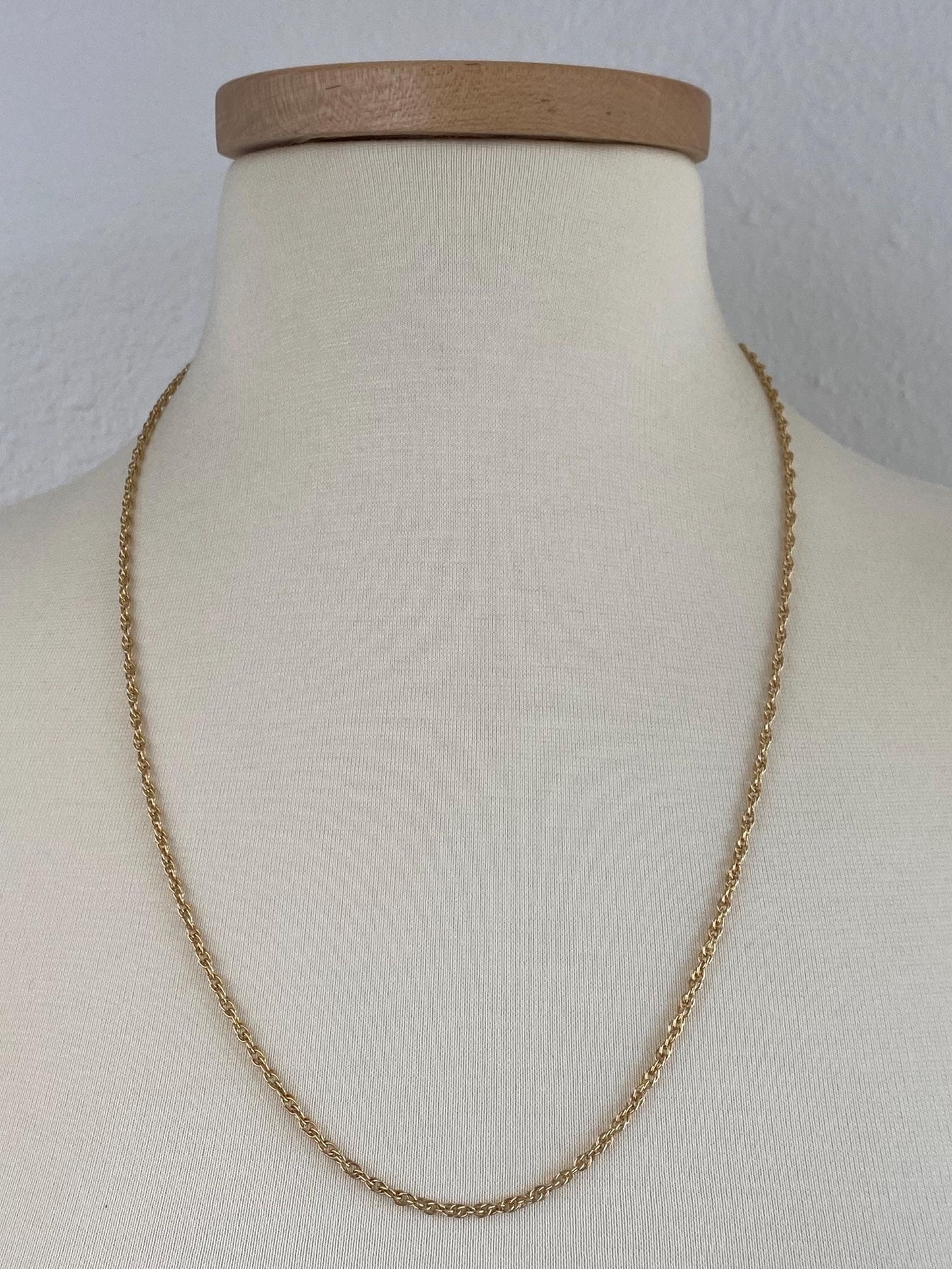Vintage Solid 14k Yellow Gold Long Chain Necklace - 24.75 inches