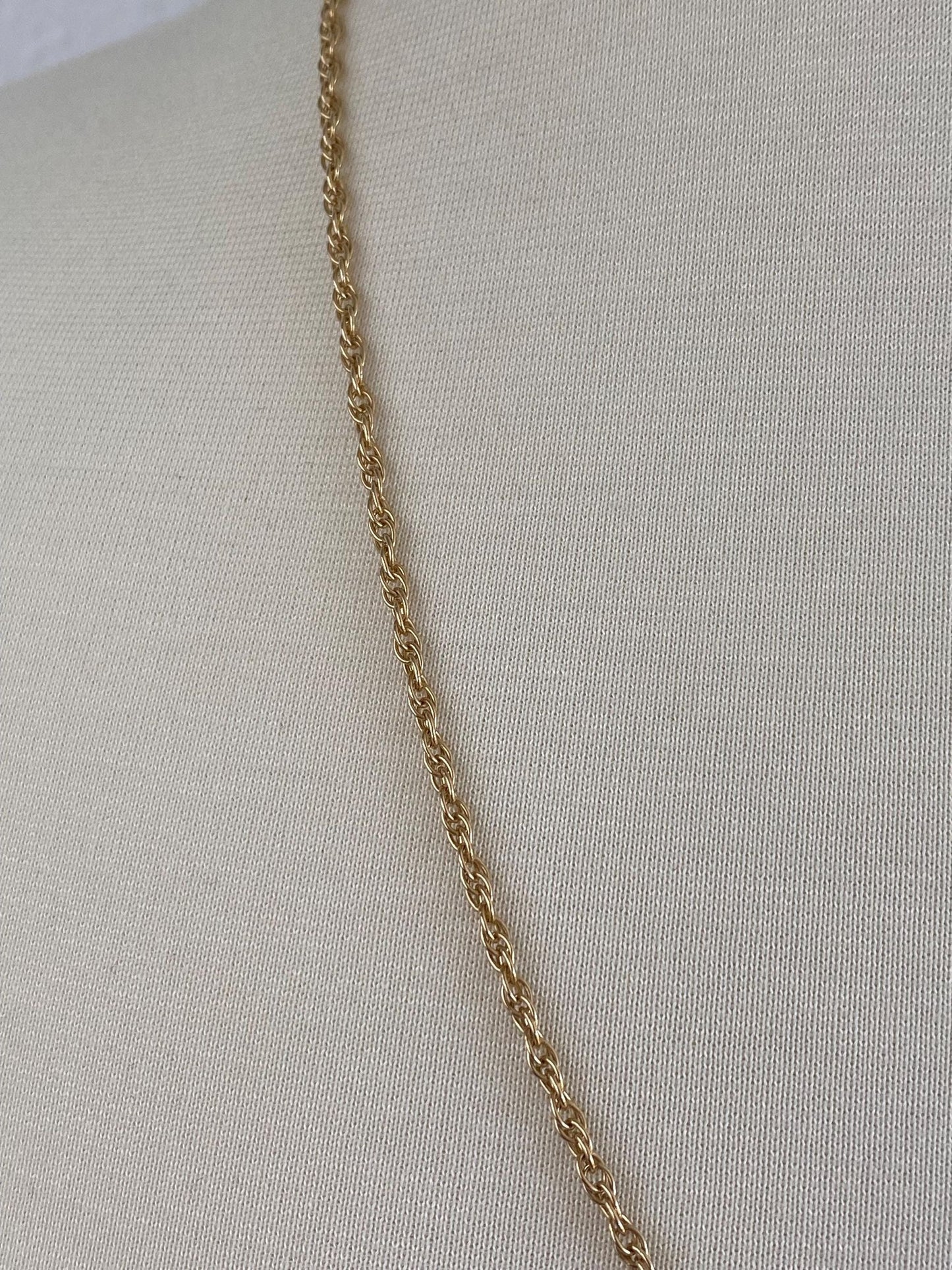 Vintage Solid 14k Yellow Gold Long Chain Necklace - 24.75 inches