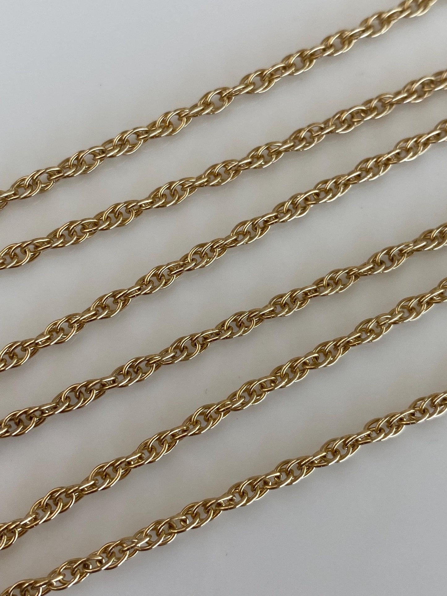 Vintage Solid 14k Yellow Gold Long Chain Necklace - 24.75 inches