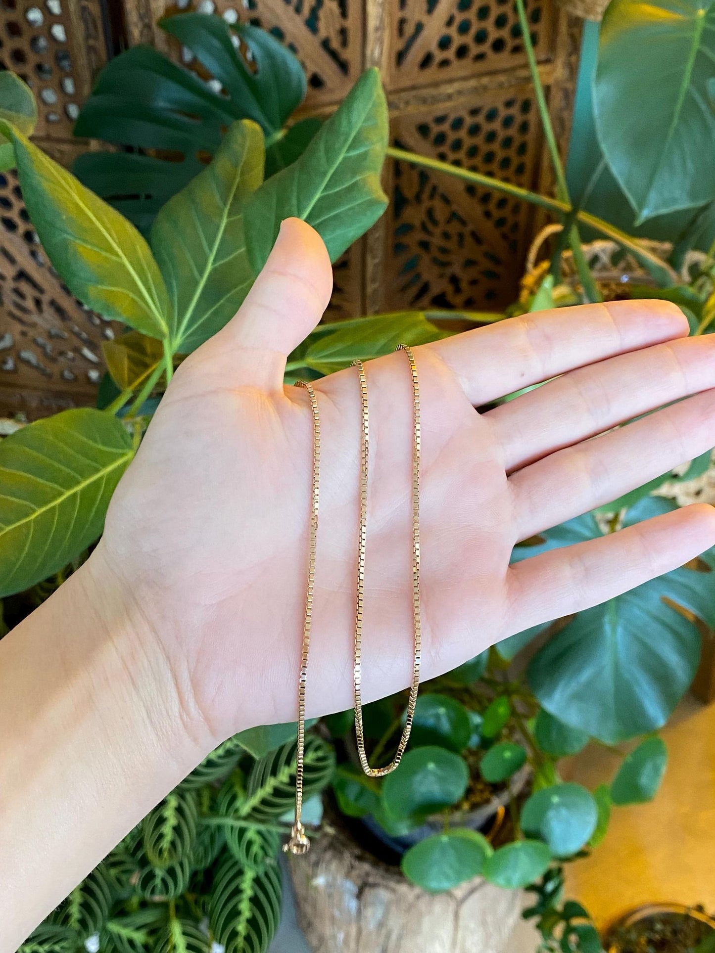 Vintage Solid 10k Yellow Gold Chunky Box Chain Necklace - 24 inches