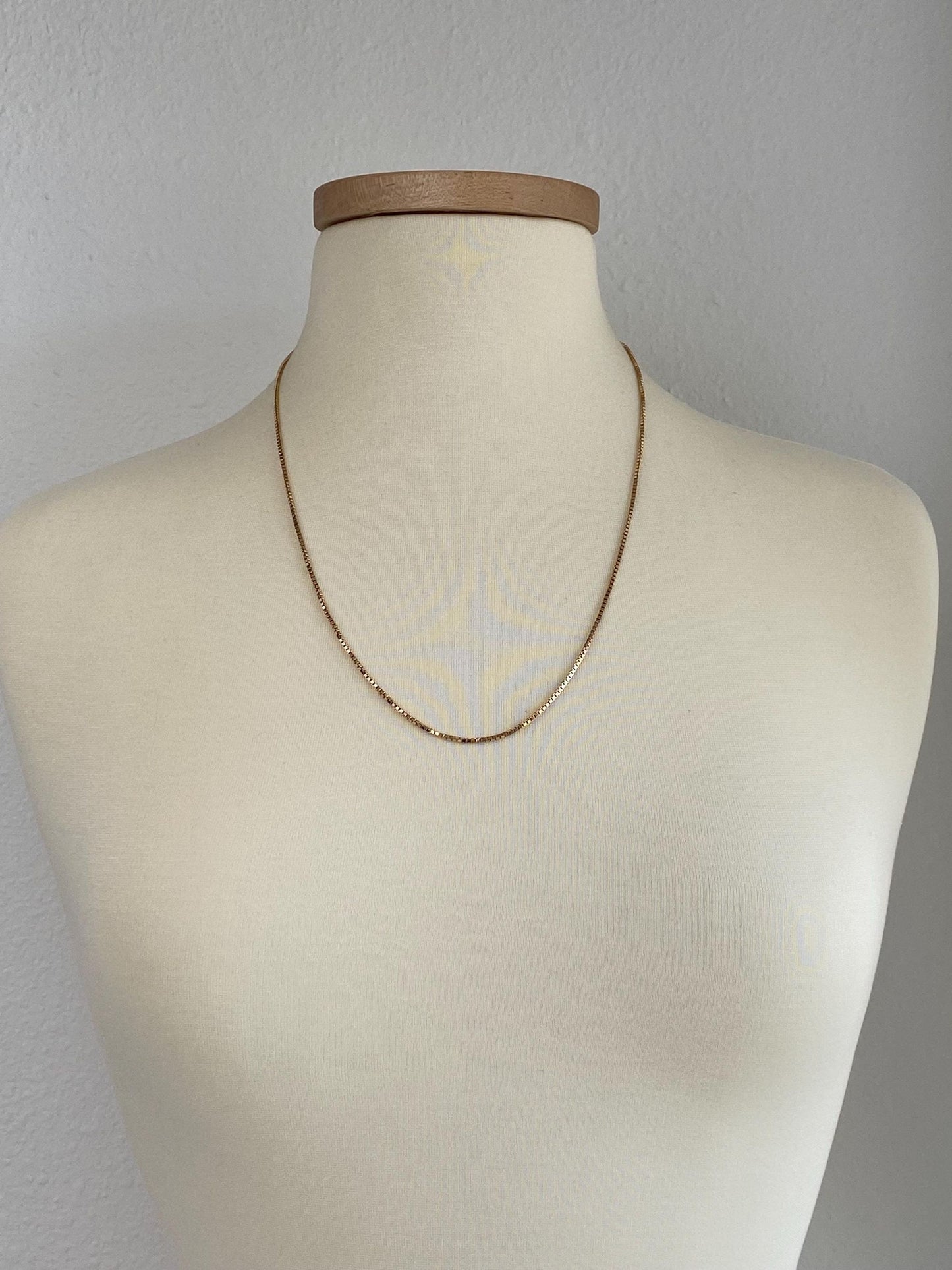 Vintage Solid 10k Yellow Gold Chunky Box Chain Necklace - 24 inches