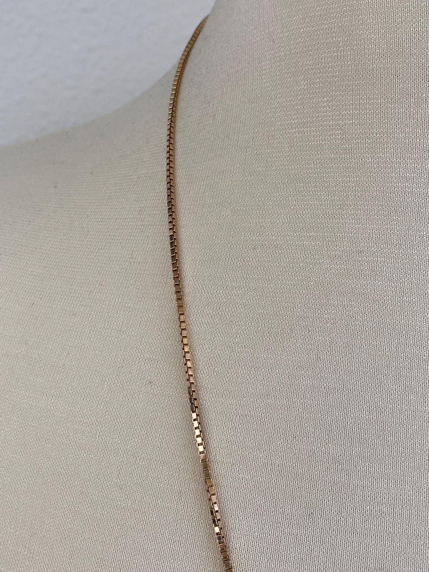 Vintage Solid 10k Yellow Gold Chunky Box Chain Necklace - 24 inches