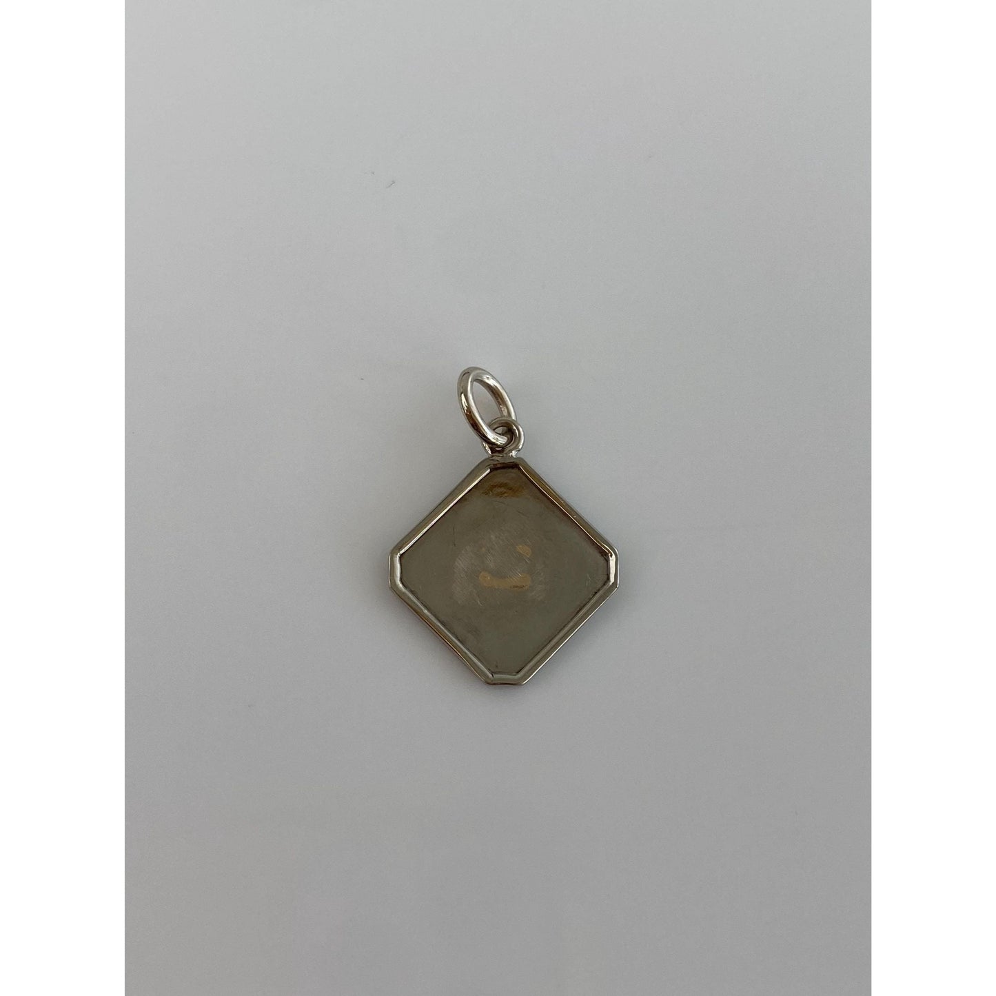 Solid 10k White Gold Pattern Cufflink Conversion Charm