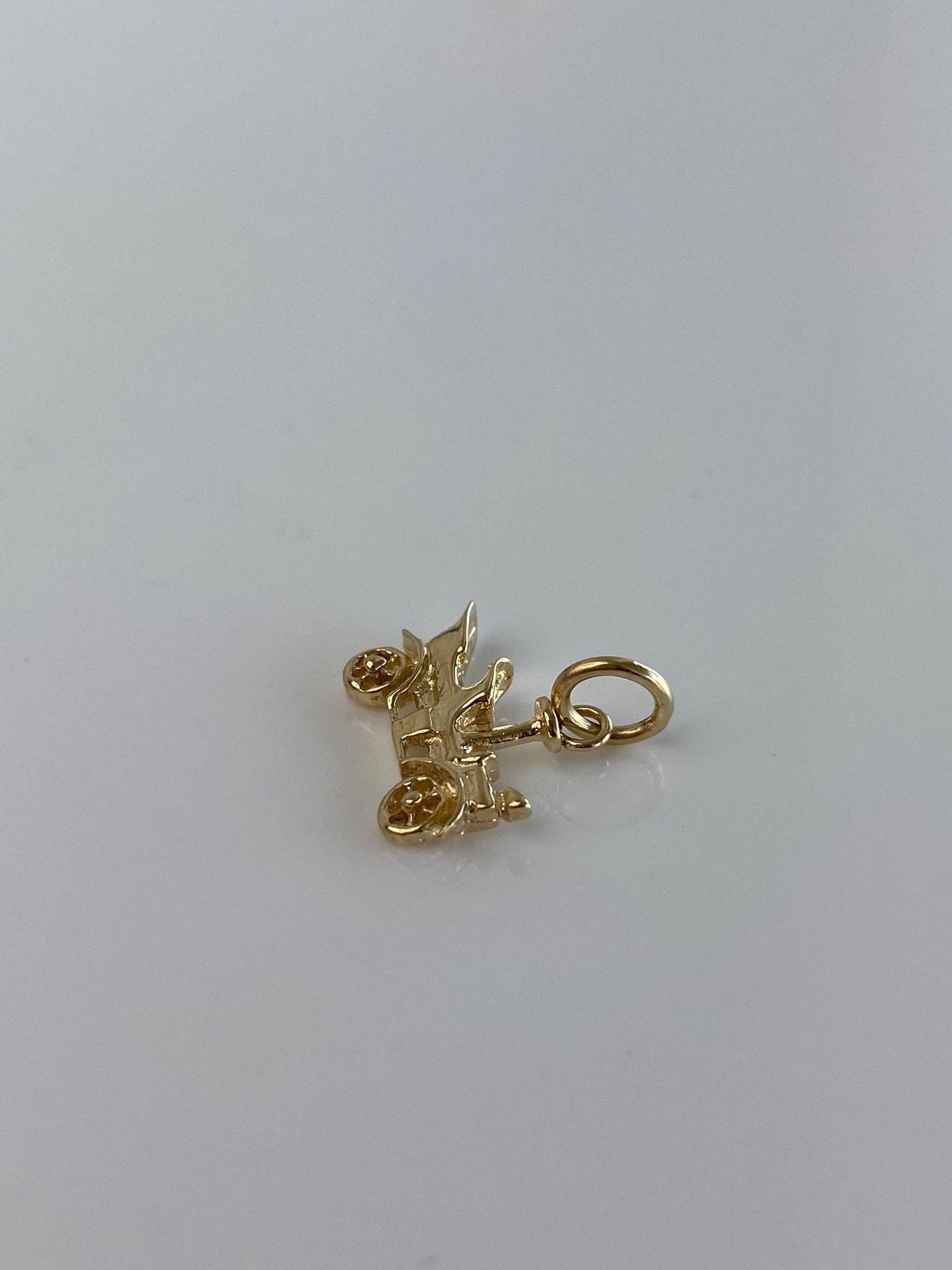 Vintage Solid 10k Yellow Gold Old Timey Car Charm
